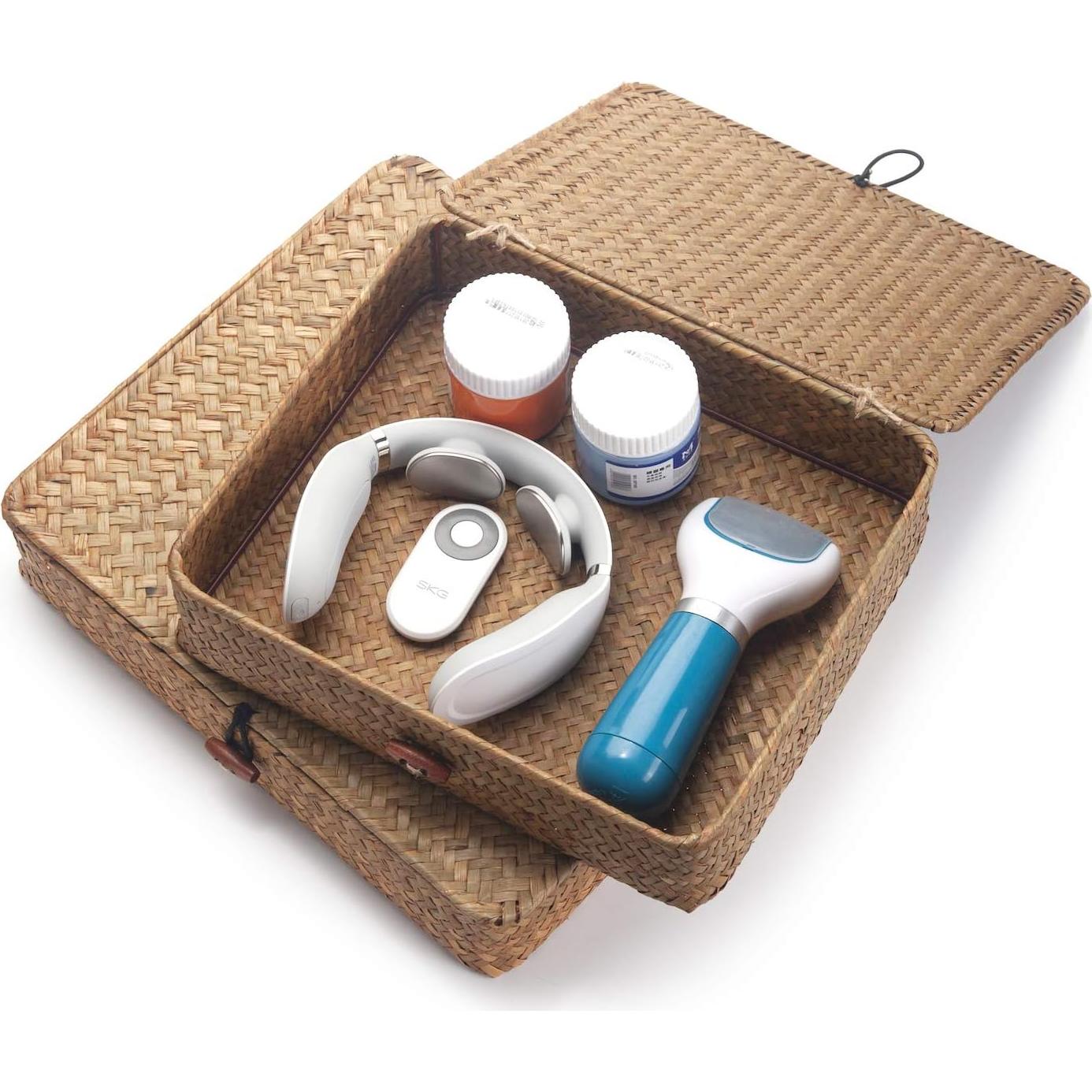 Cestas de Almacenamiento DECRAFTS de Hierba Marina con Tapa - 2 Piezas