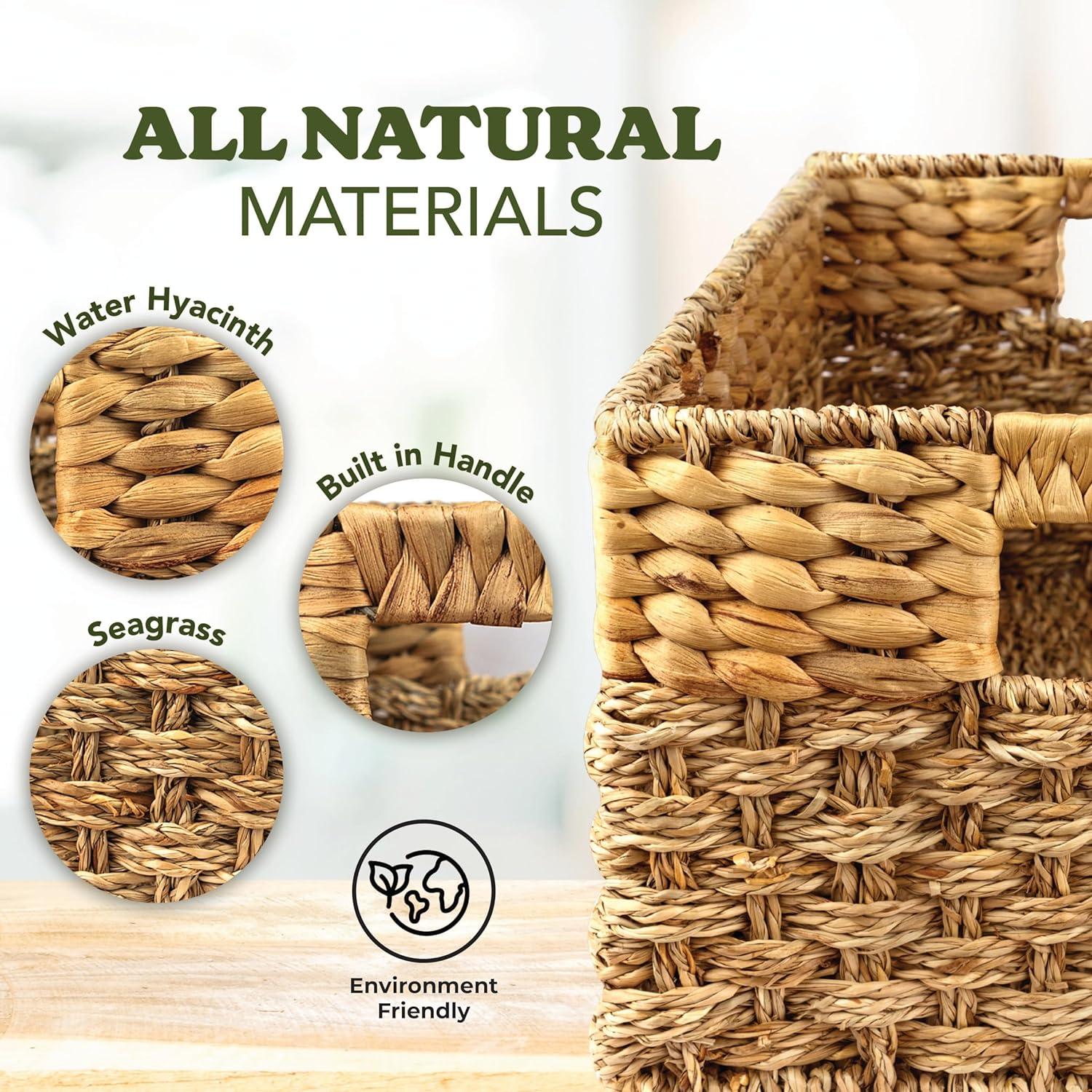 Cesta de Mimbre Mediana Recursos del Hogar Rústico 39.4x24.1x16.5 cm