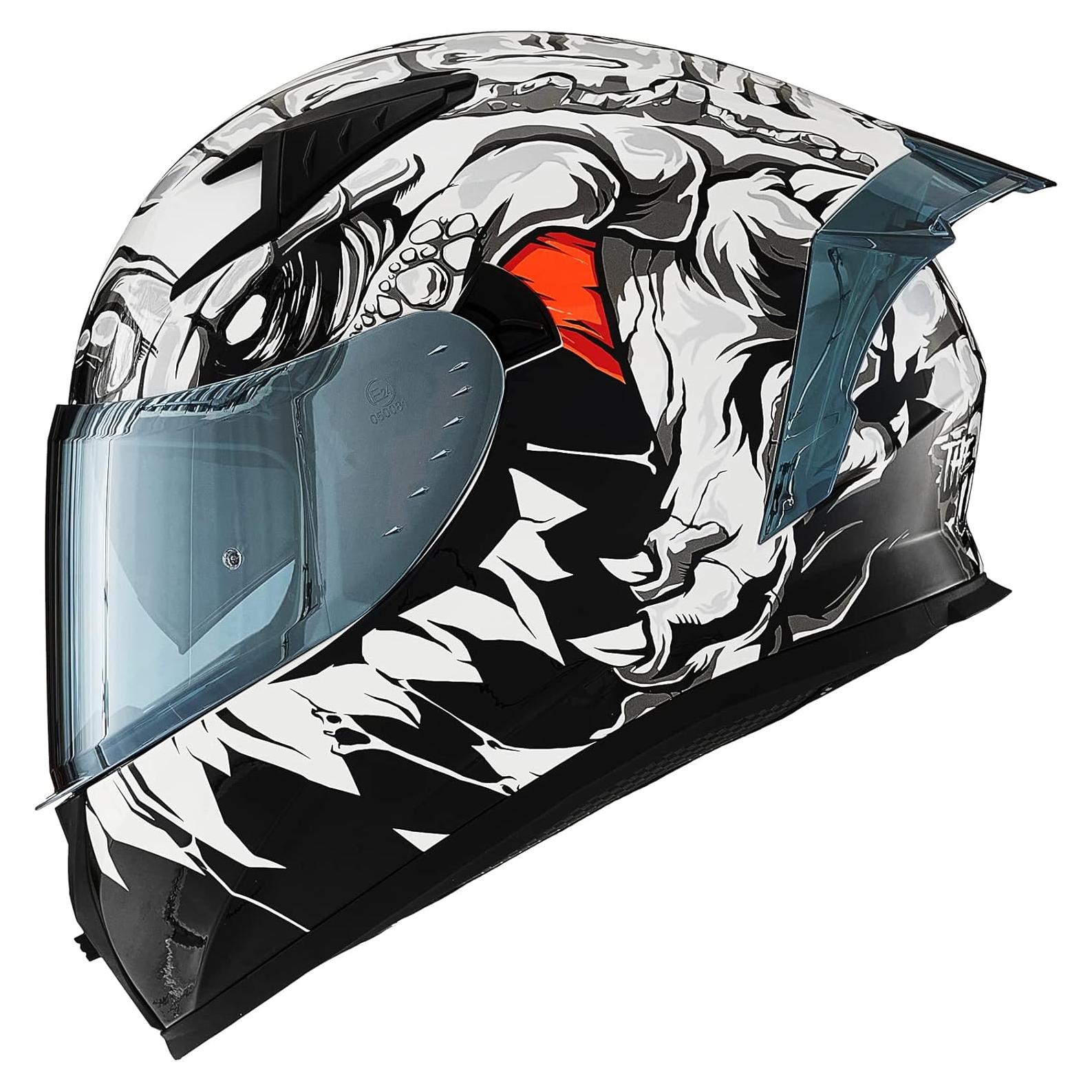 Casco de motocicleta ILM Z501 rojo con 2 viseras y ventilación