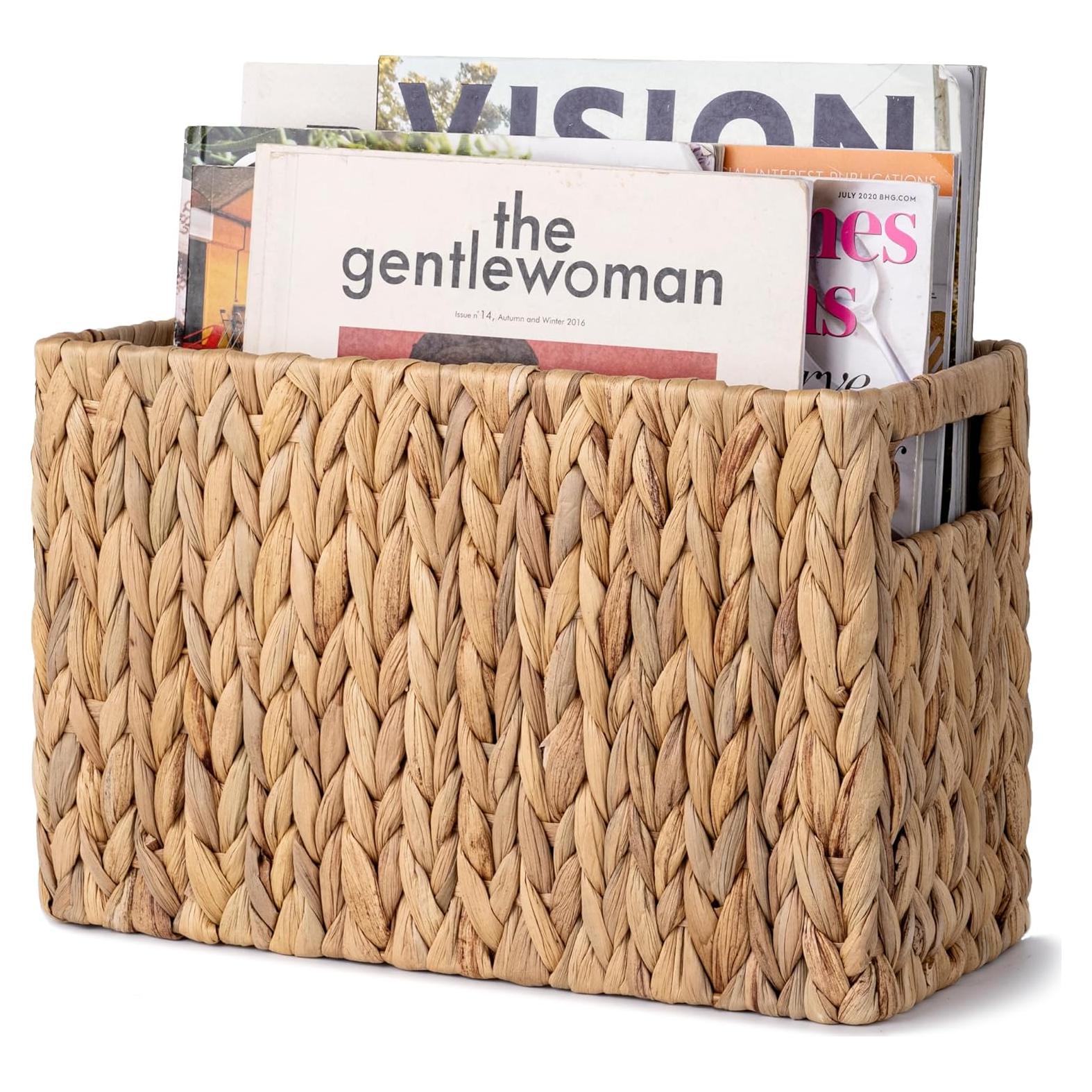 Soporte de Revistas StorageWorks de Juncos de Agua Natural 38x15x26cm