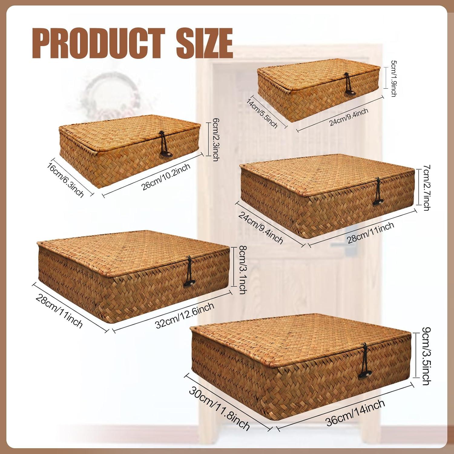 Juego de 5 Cestas de Almacenamiento SENONAPO con Tapa