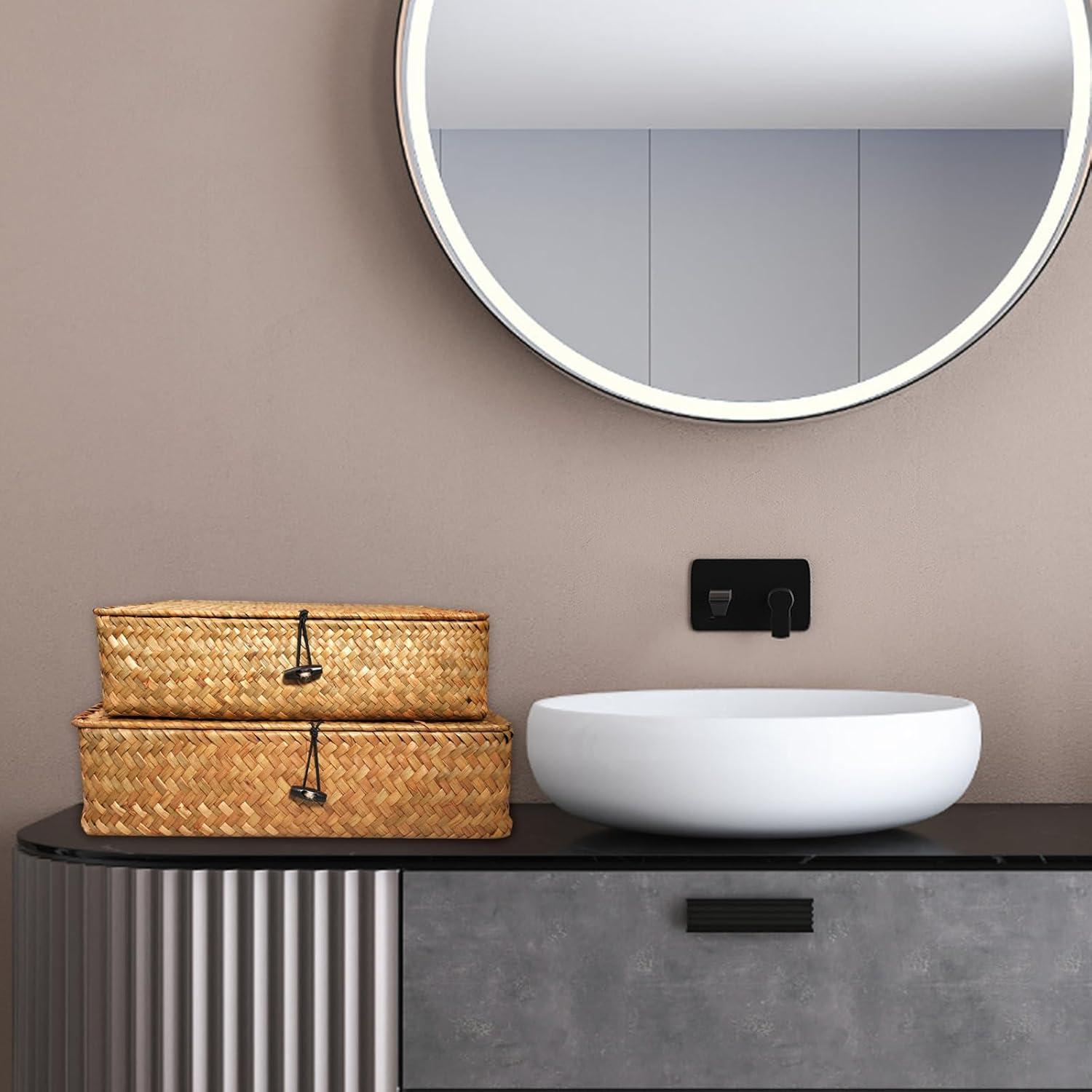 Juego de 5 Cestas de Almacenamiento SENONAPO con Tapa