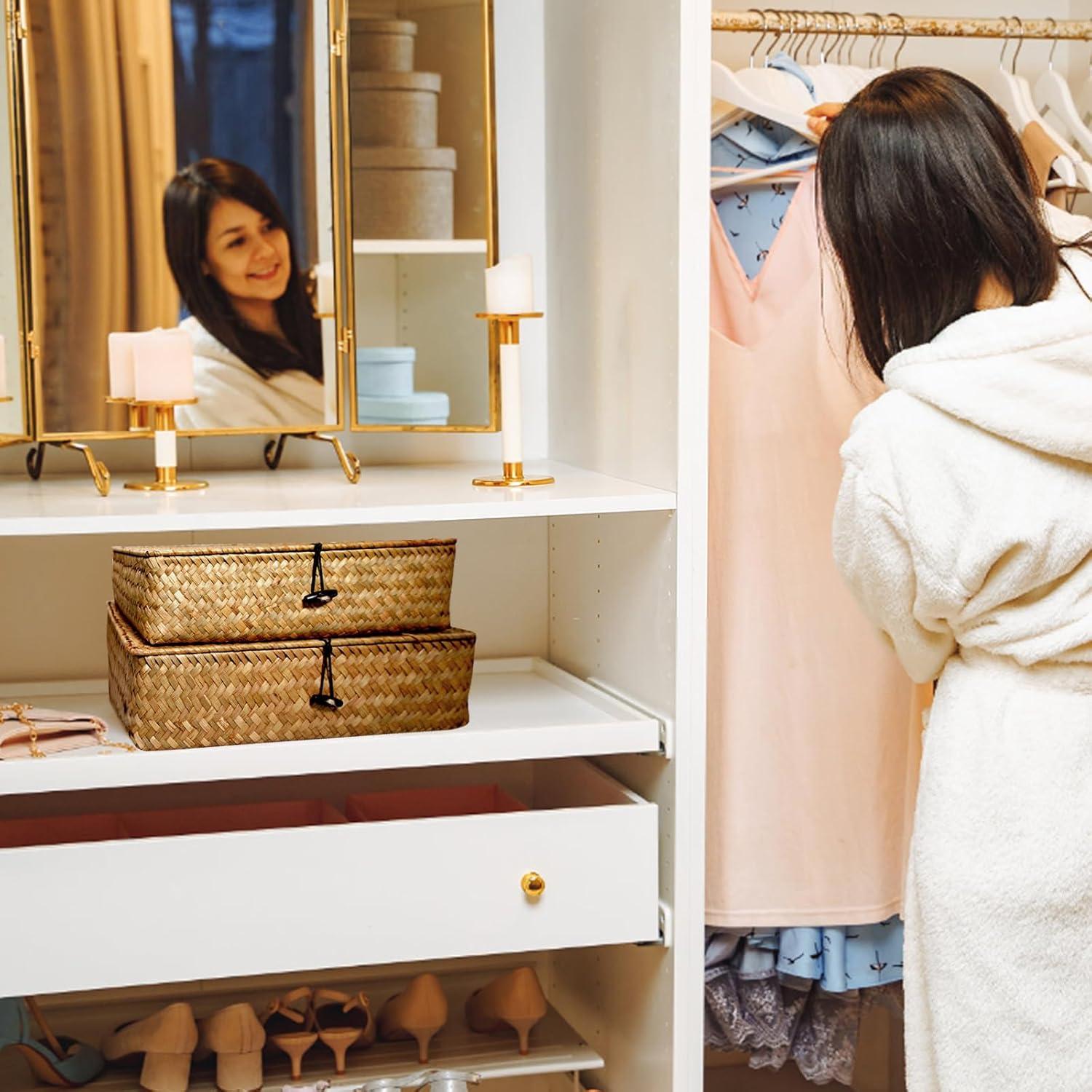 Juego de 5 Cestas de Almacenamiento SENONAPO con Tapa