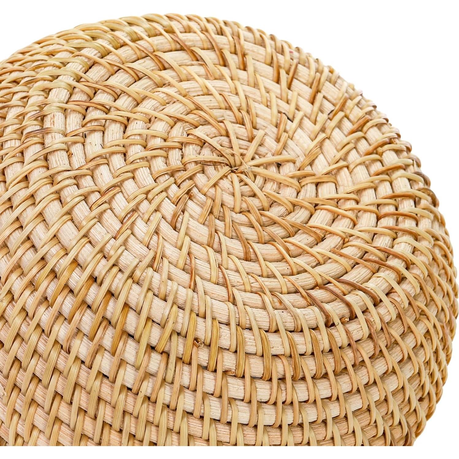 Caja de Cesta de Ratán con Tapa WRINGKIT 15.24cm Redonda