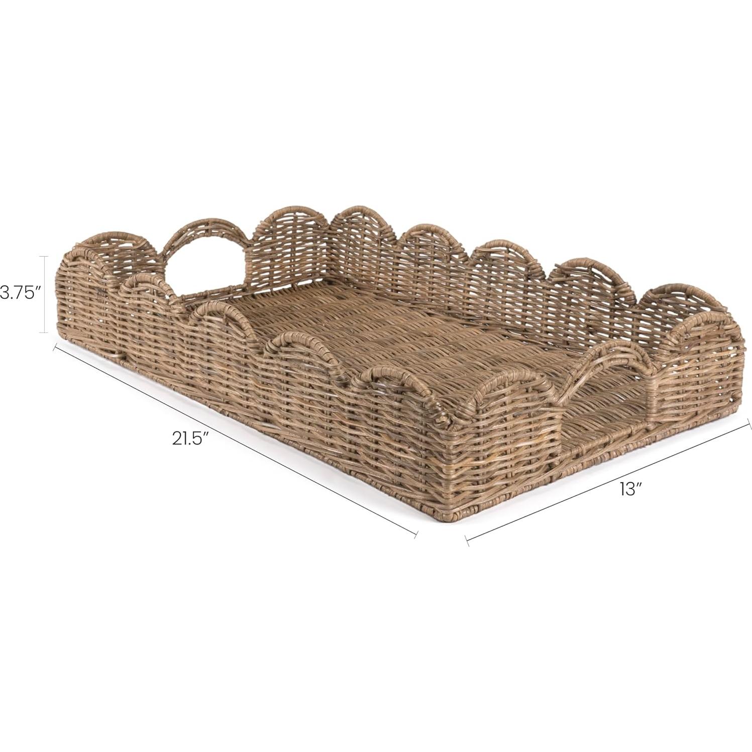 Bandeja de Ratan Tejida a Mano happimess TRY1000A 54.6 cm