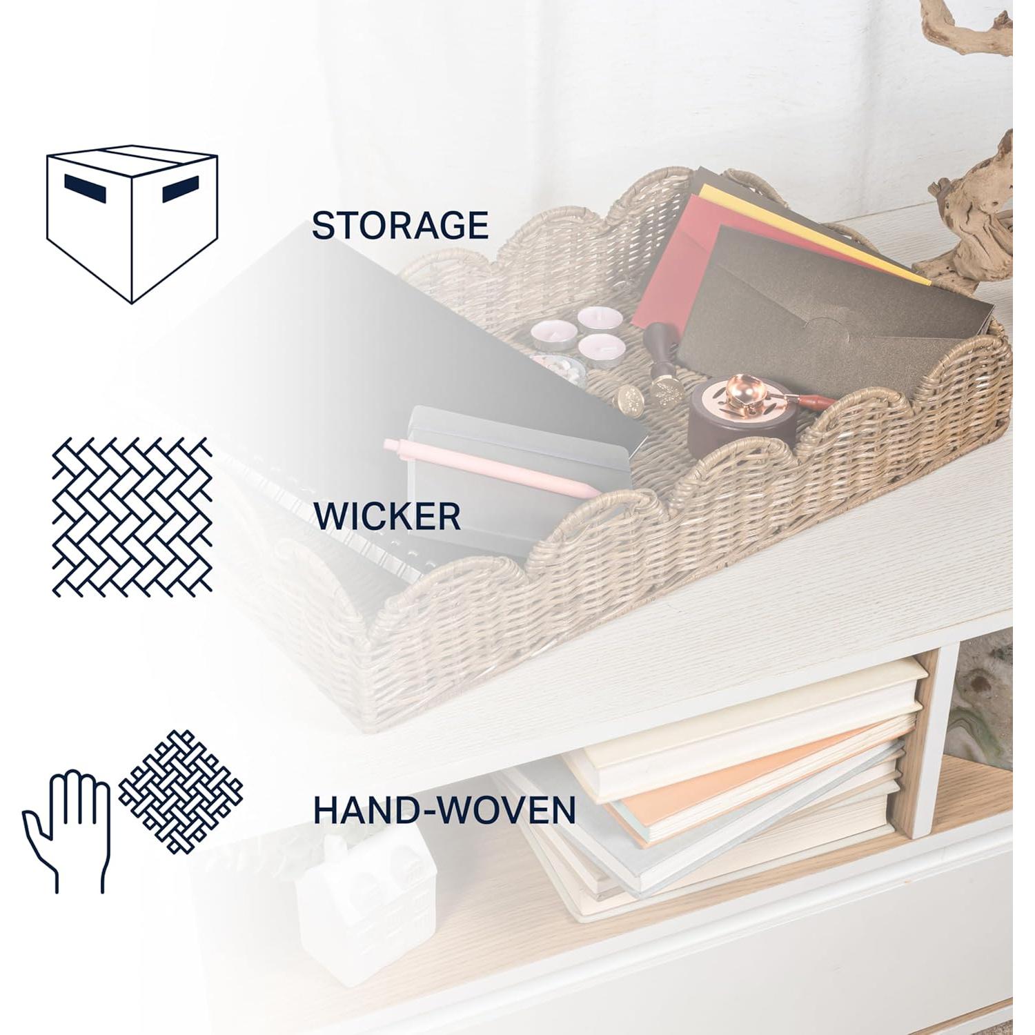 Bandeja de Ratan Tejida a Mano happimess TRY1000A 54.6 cm