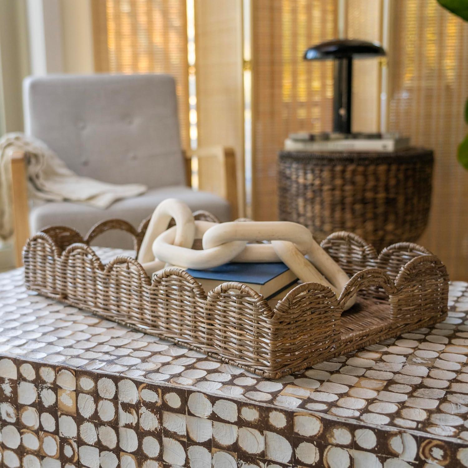 Bandeja de Ratan Tejida a Mano happimess TRY1000A 54.6 cm