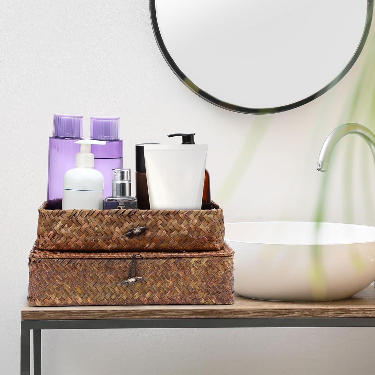 Juego de 4 Cestas de Almacenamiento Didaey de Hierba Marina