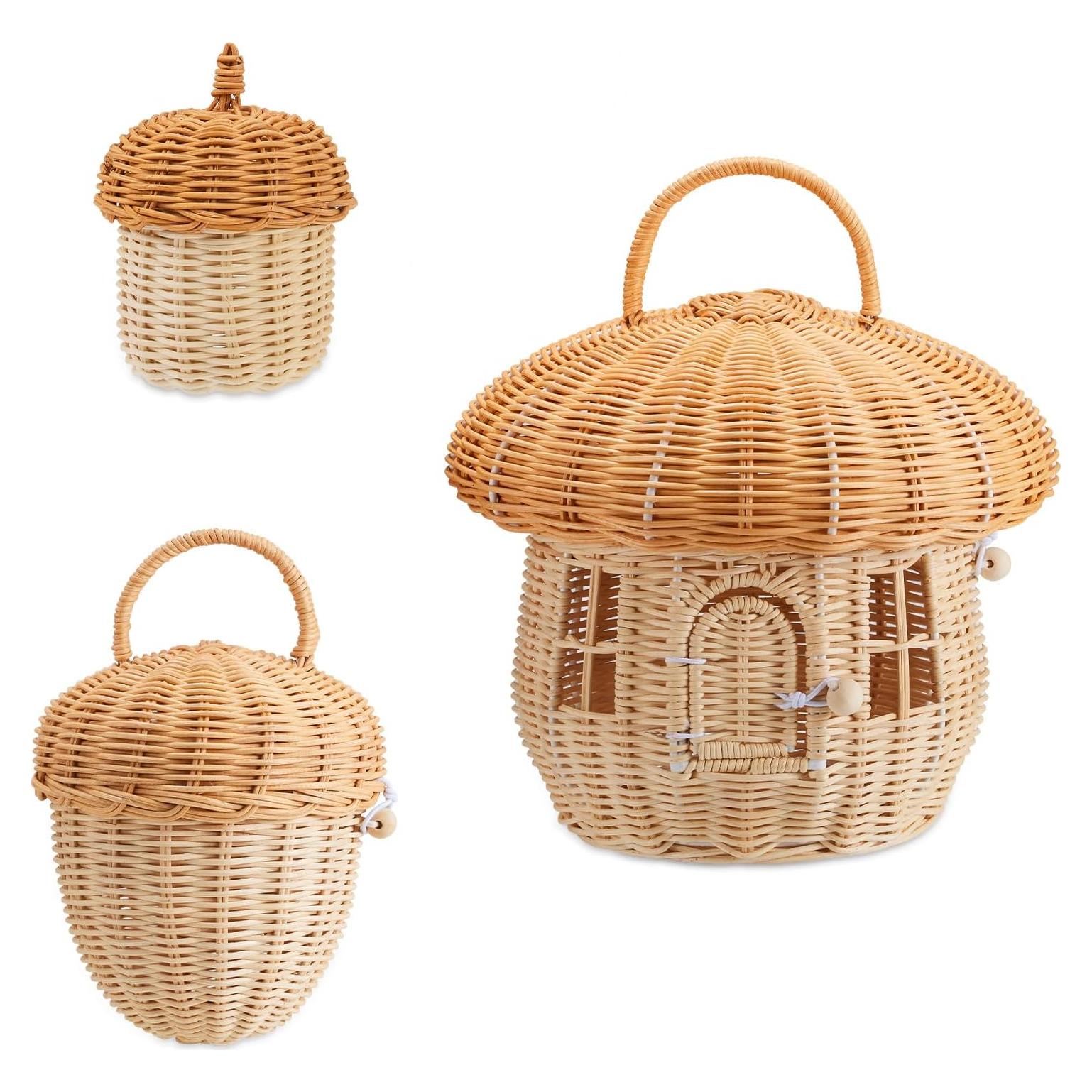 Cesta de Almacenamiento de Mimbre TENEBRALUX Juego de 3