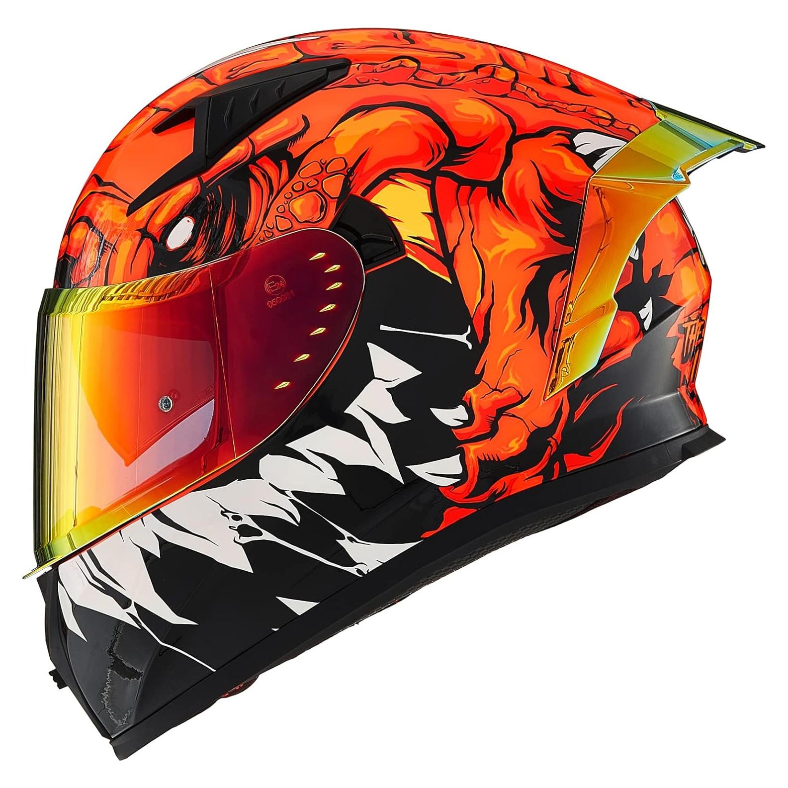 Casco de motocicleta ILM Z501 Rojo Lagarto Pequeño