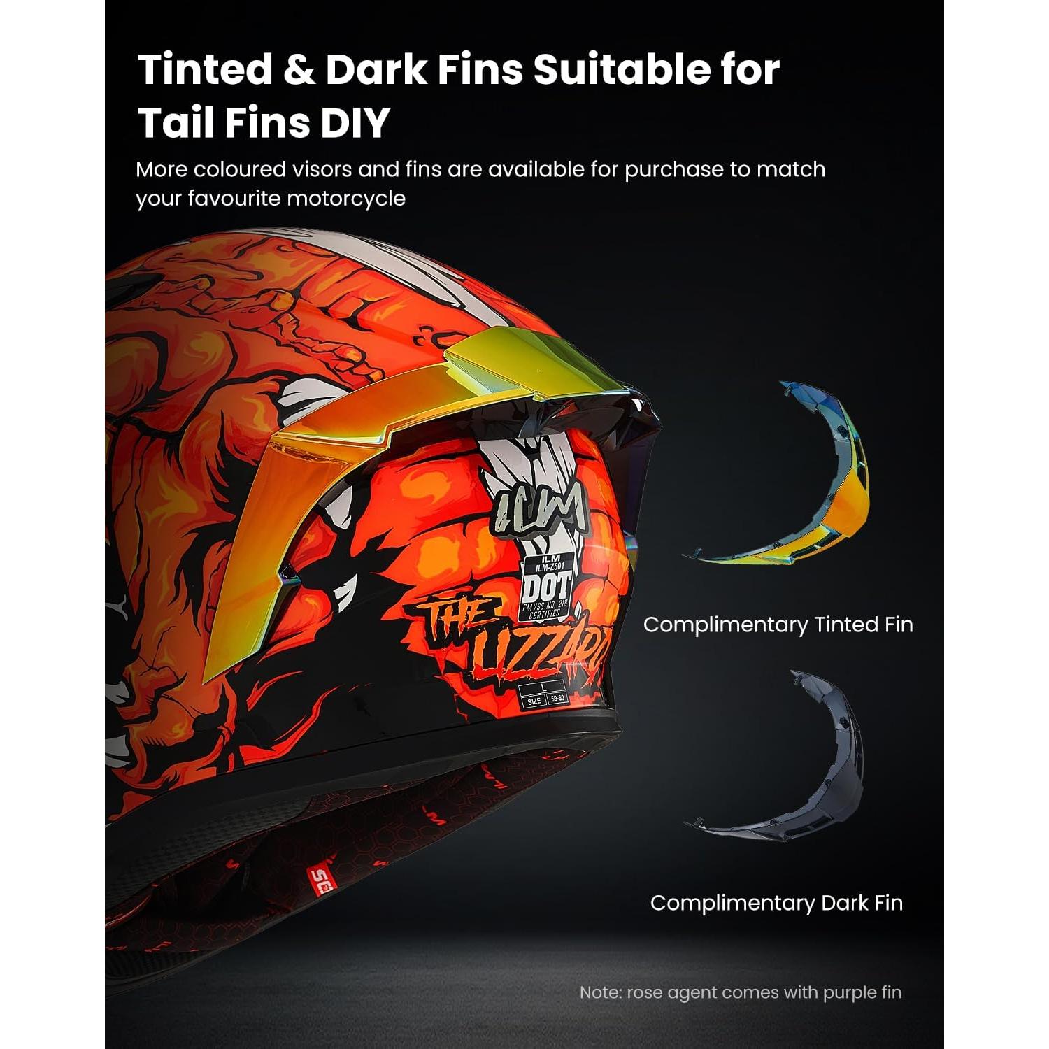 Casco de motocicleta ILM Z501 Rojo Lagarto Pequeño