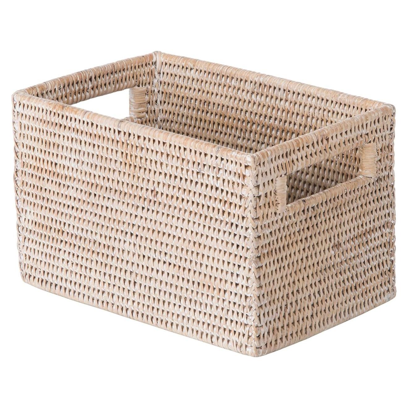 Cesta de Almacenamiento KOUBOO La Jolla de Ratan Blanco 25.4cm