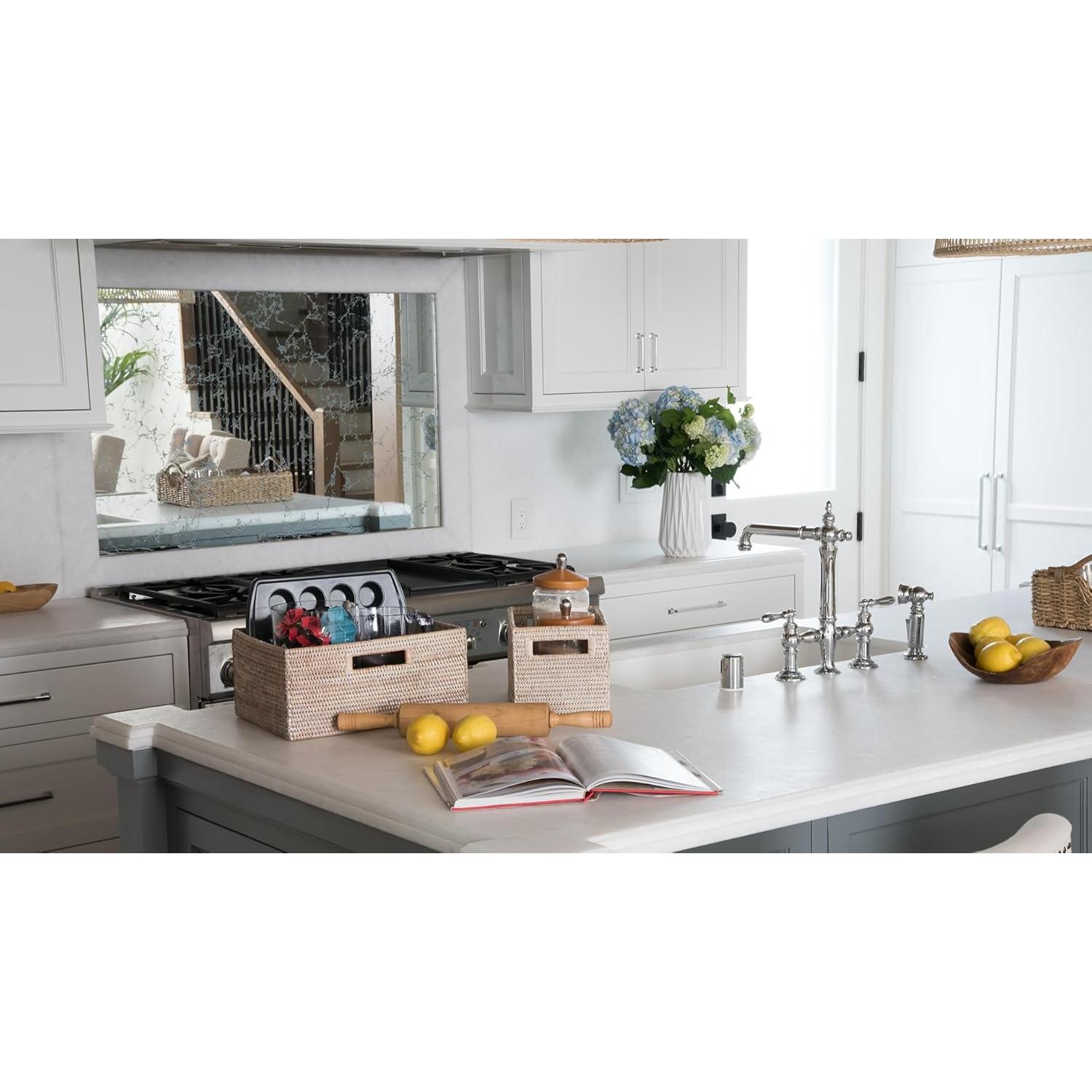 Cesta de Almacenamiento KOUBOO La Jolla de Ratan Blanco 25.4cm