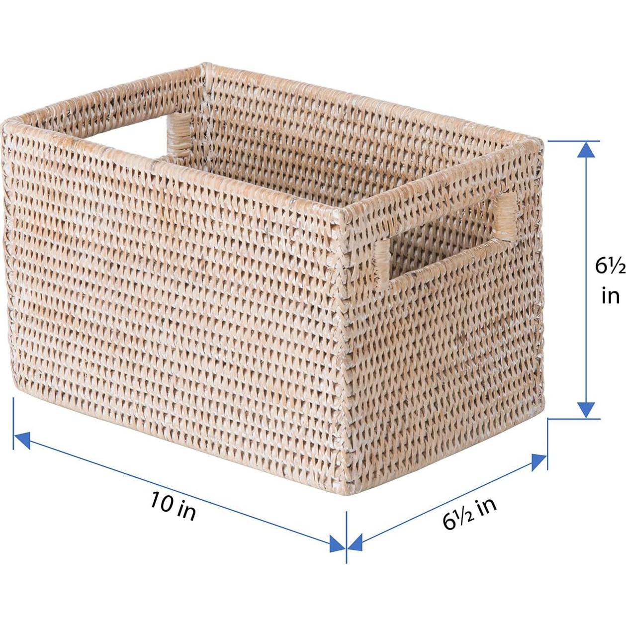 Cesta de Almacenamiento KOUBOO La Jolla de Ratan Blanco 25.4cm
