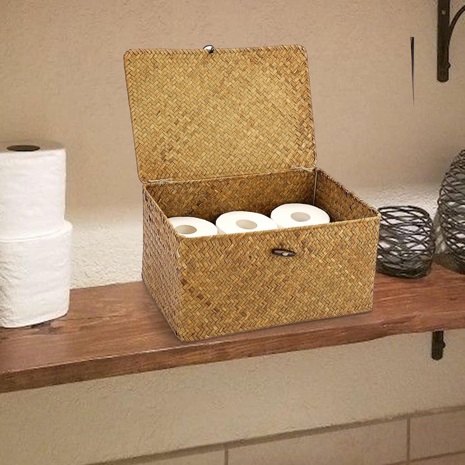 Conjunto de 3 Cestas de Almacenamiento Hipiwe - Mimbre Natural