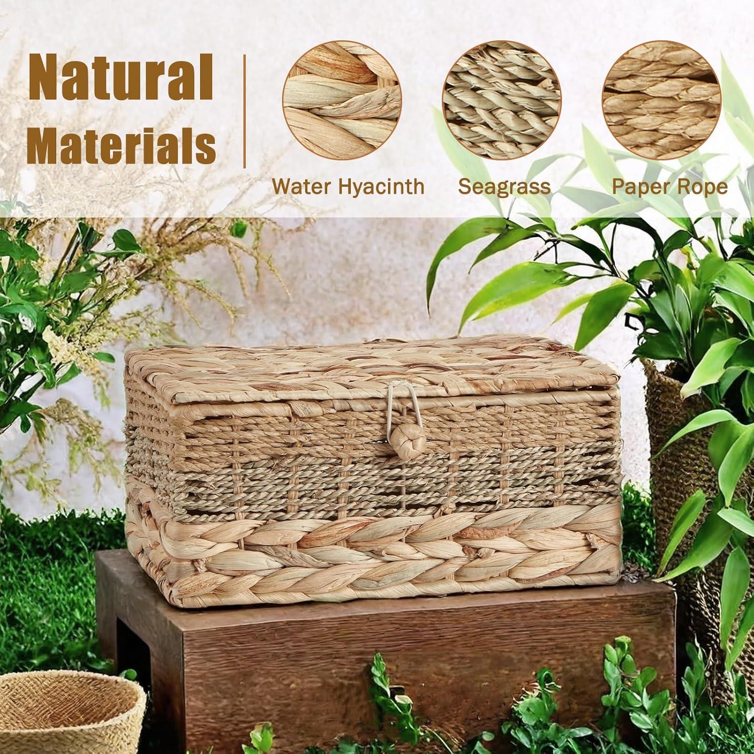 Conjunto 2 Cestas de Almacenamiento Mimbre VinneGenzz Natural