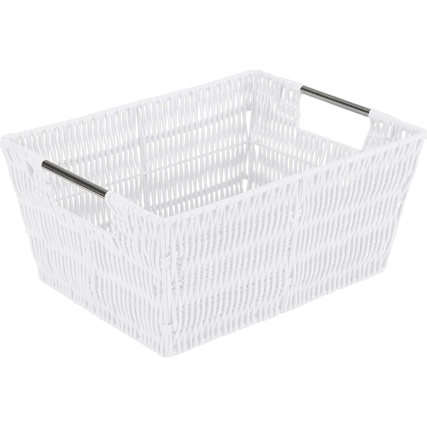 Conjunto de 3 Cestas de Ratan Simplify | Almacenamiento Blanco