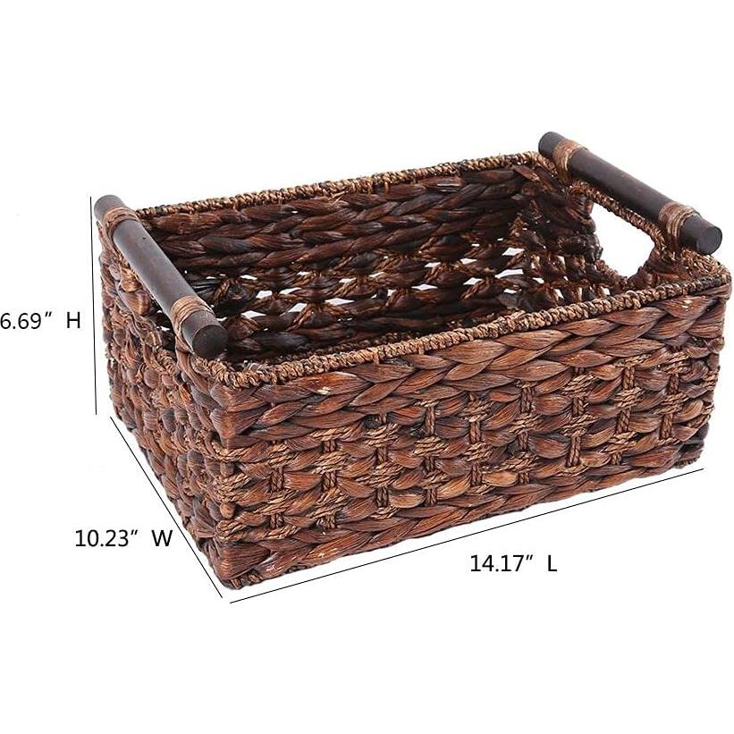 Cesta de Almacenamiento HODAKJUE Rectangular Grande Tejida a Mano