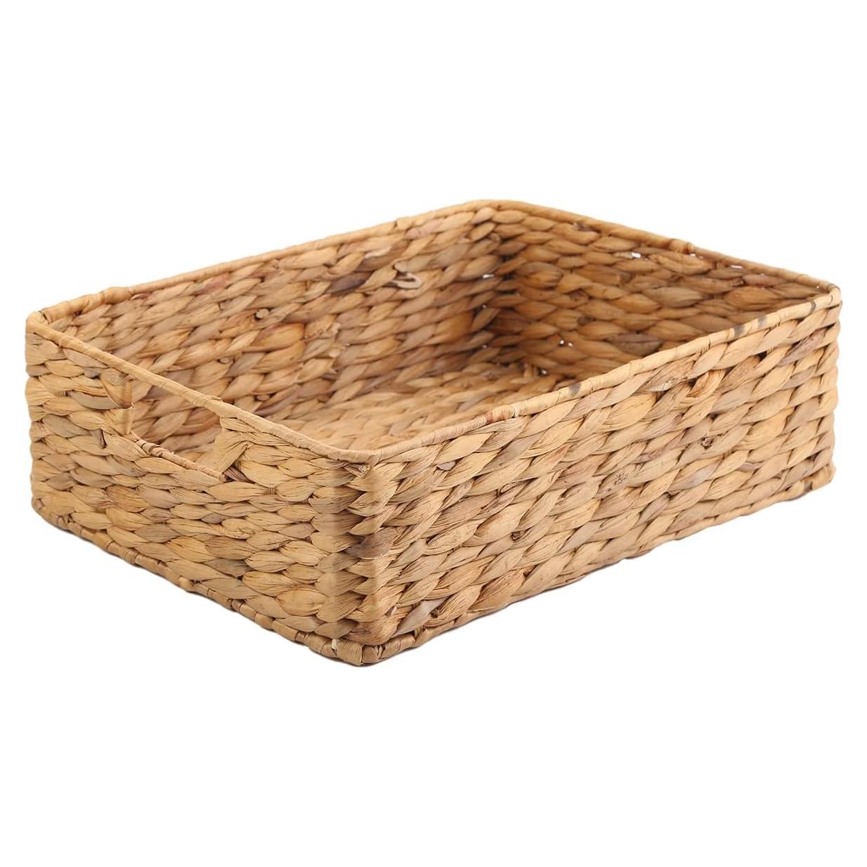 Cesta de Almacenamiento YAHUAN de Jacinto de Agua 39x30x12 cm