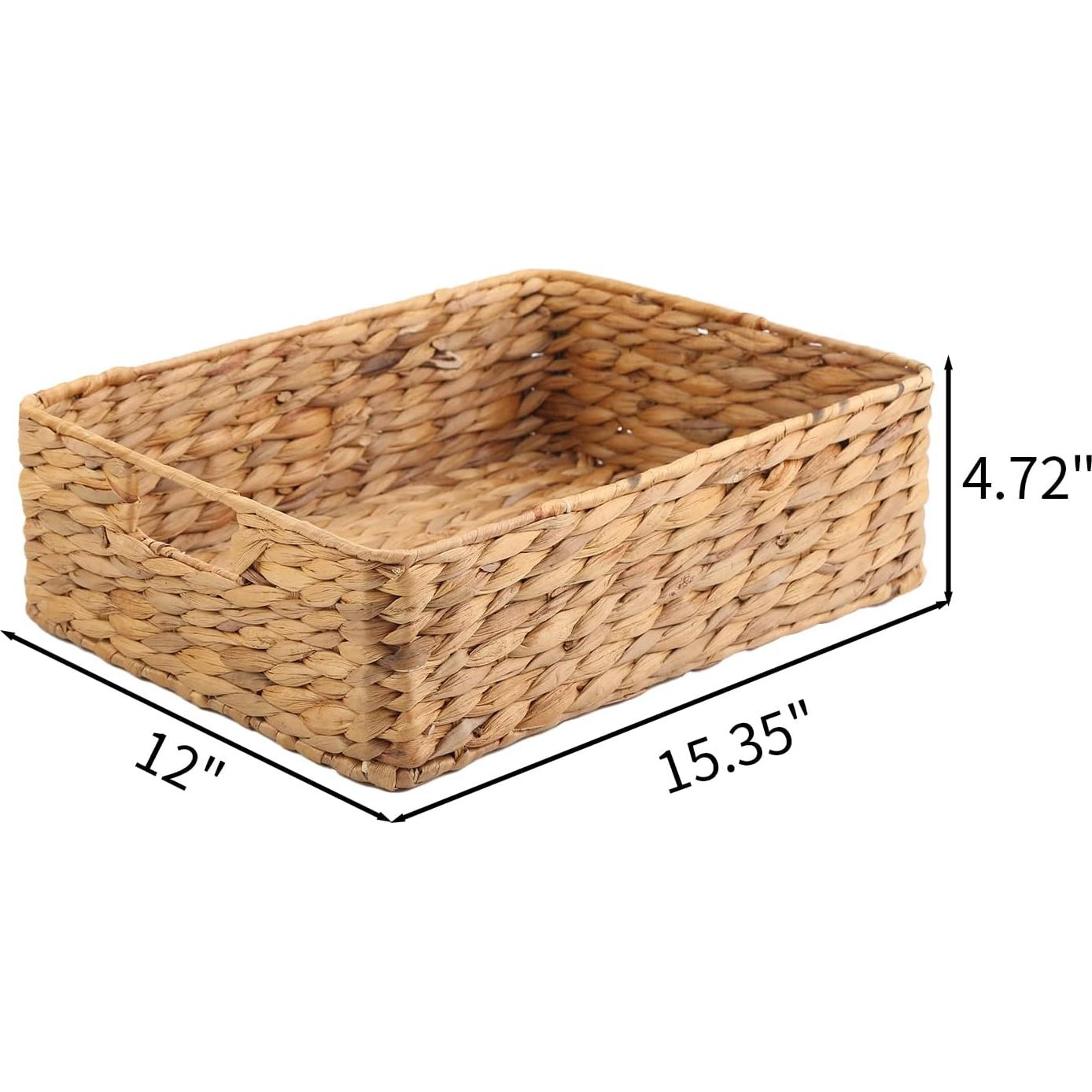Cesta de Almacenamiento YAHUAN de Jacinto de Agua 39x30x12 cm