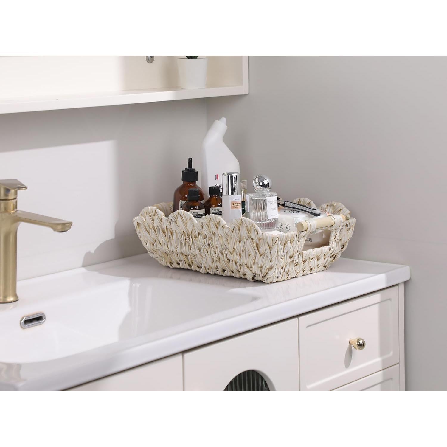 Cestas de Mimbre Tejidas a Mano Coeusy - 2 Piezas 39x28x12 cm