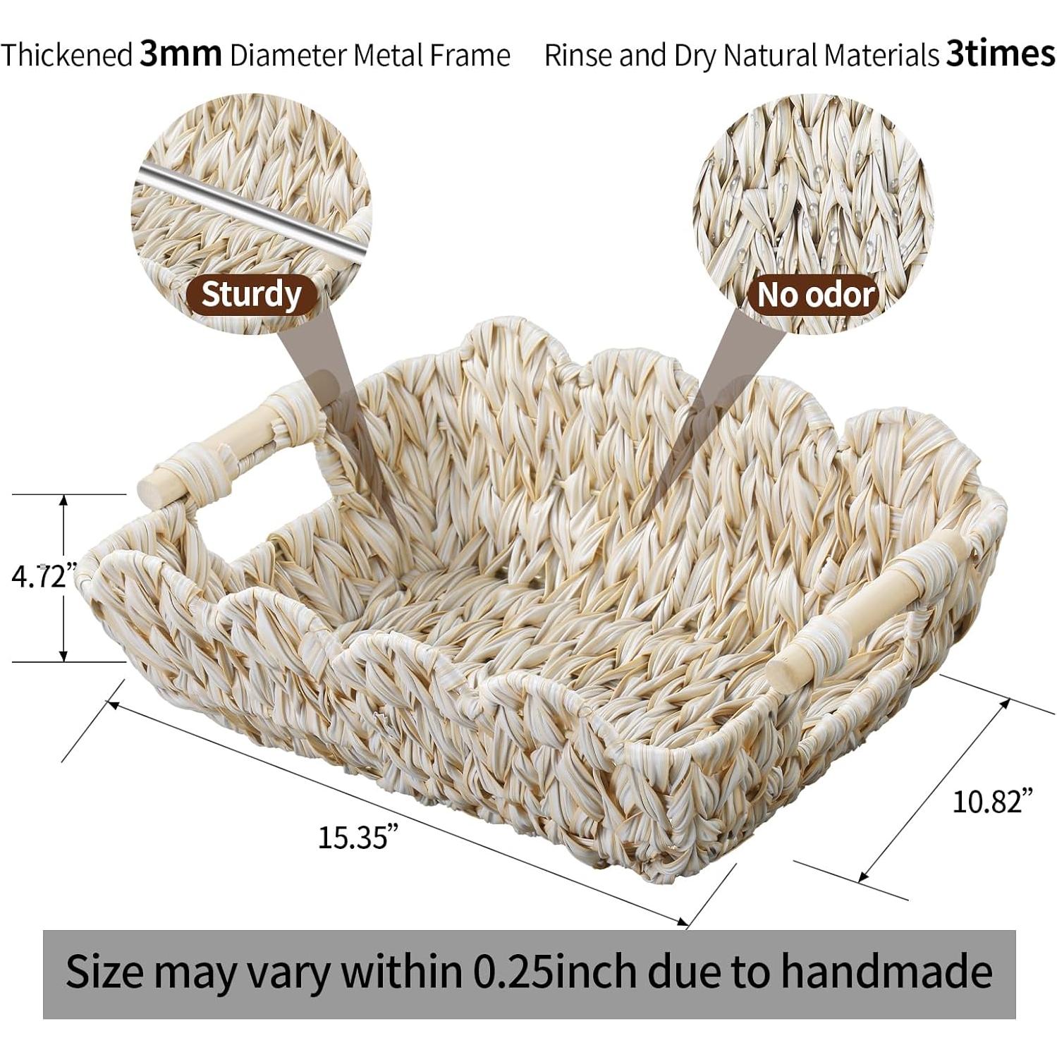 Cestas de Mimbre Tejidas a Mano Coeusy - 2 Piezas 39x28x12 cm