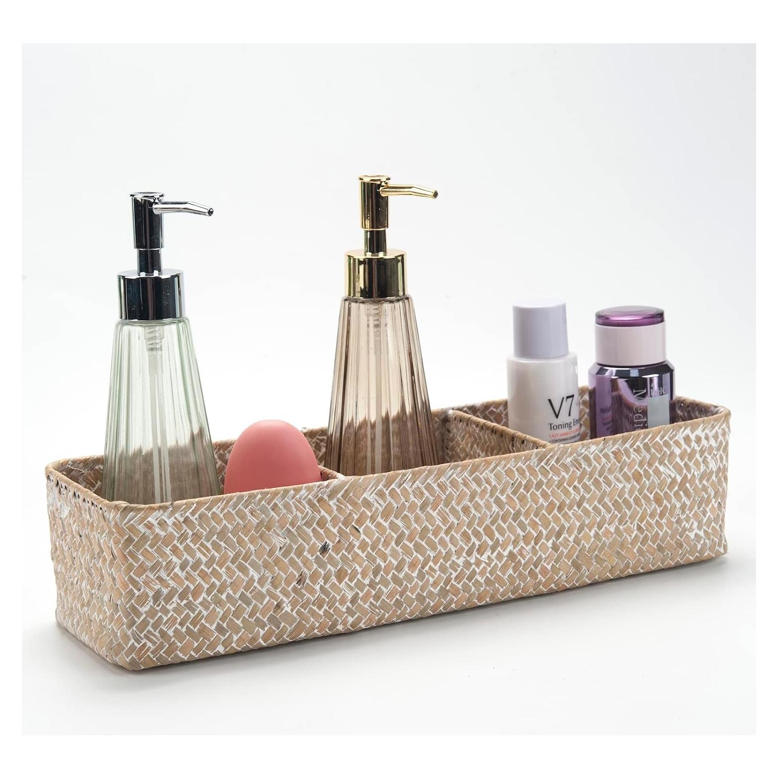 Cesta de Almacenamiento DECRAFTS de Hierba Marina 3 Secciones 37x12x8cm