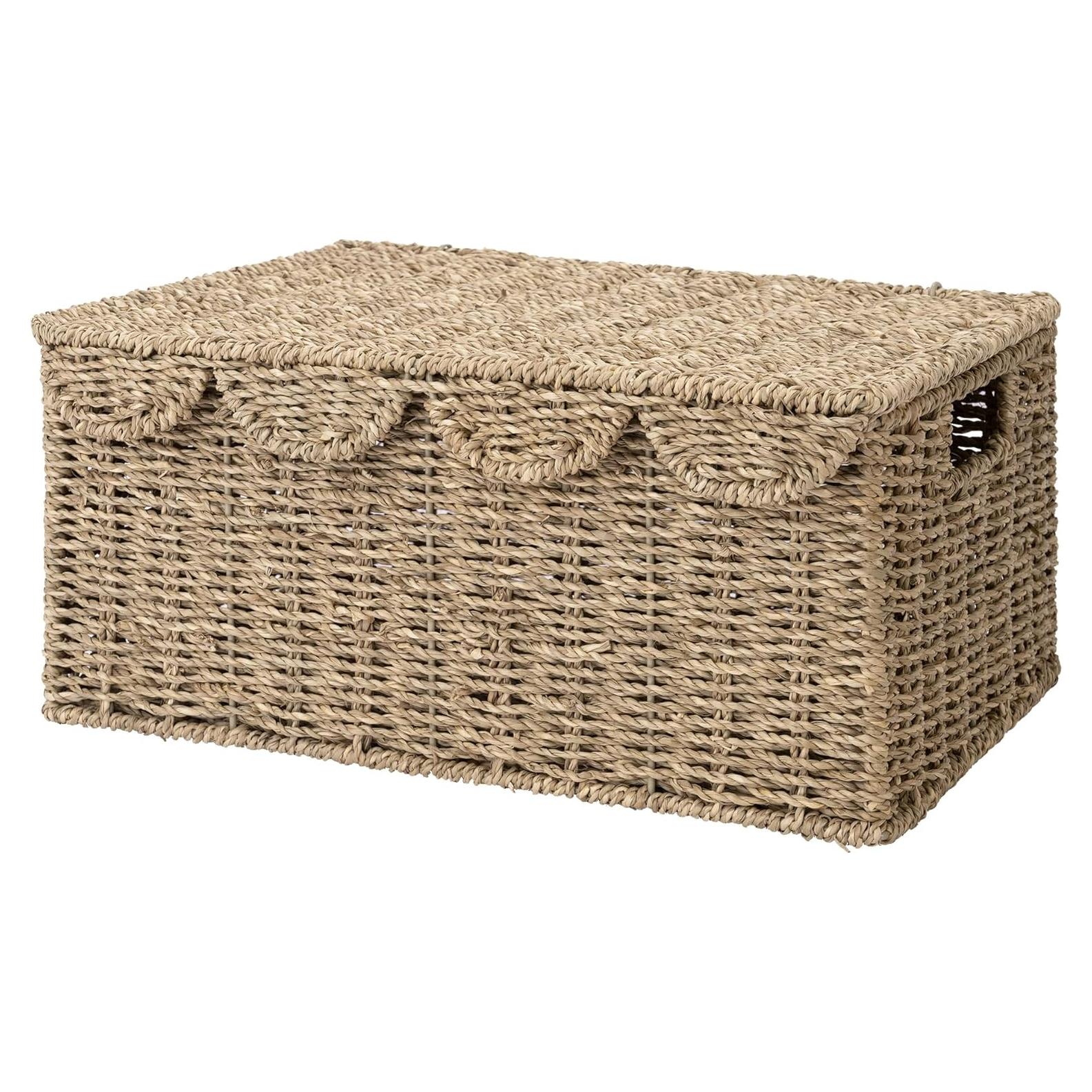 Cesta de Mimbre StorageWorks con Tapa Ondulada 38.1x28.6x17.8cm
