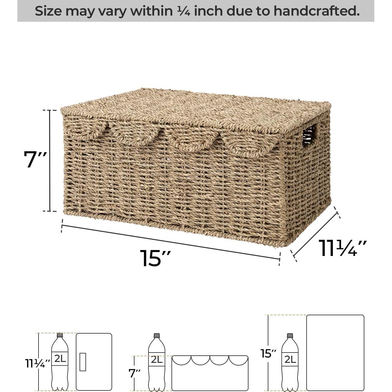 Cesta de Mimbre StorageWorks con Tapa Ondulada 38.1x28.6x17.8cm