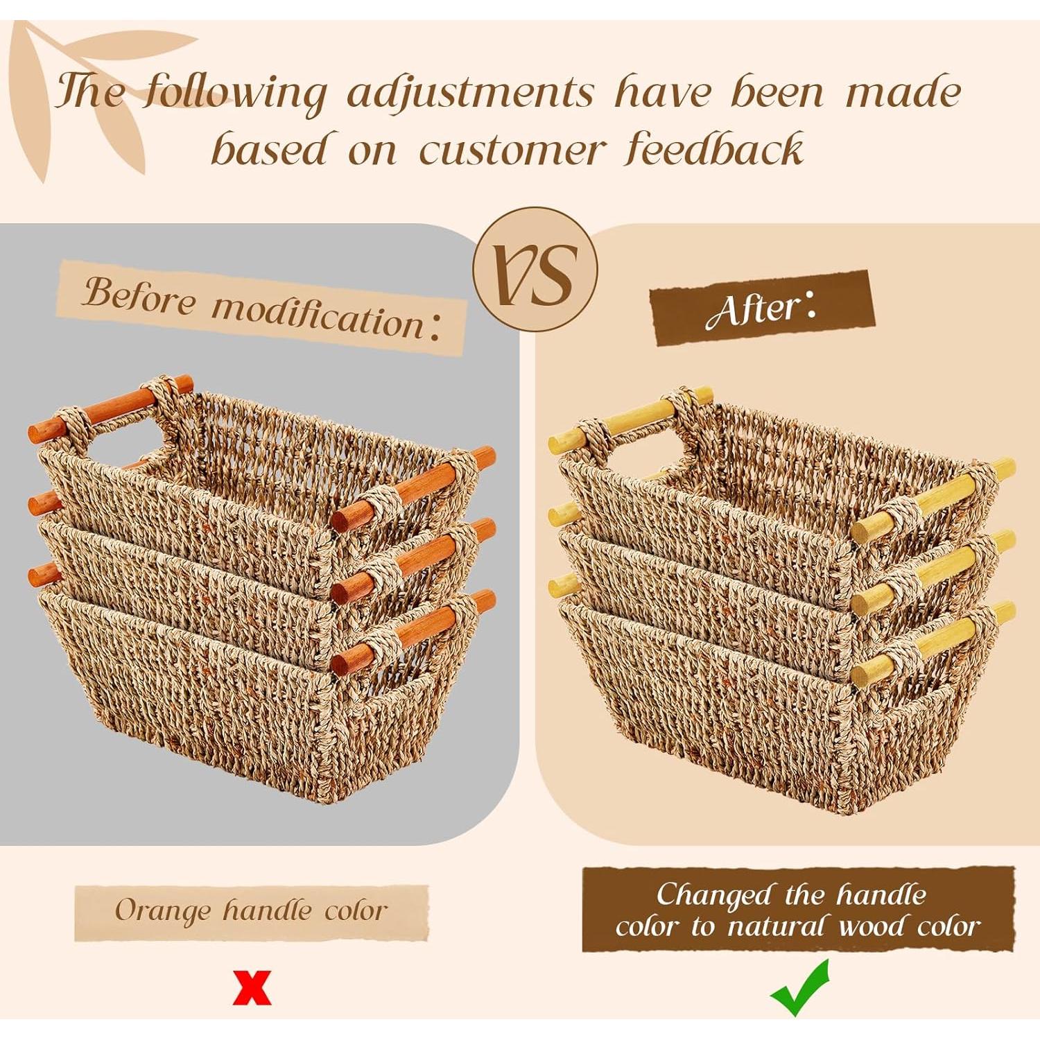 Cestas de Mimbre Marsui 12 Pcs 24.89x16x10.92 cm