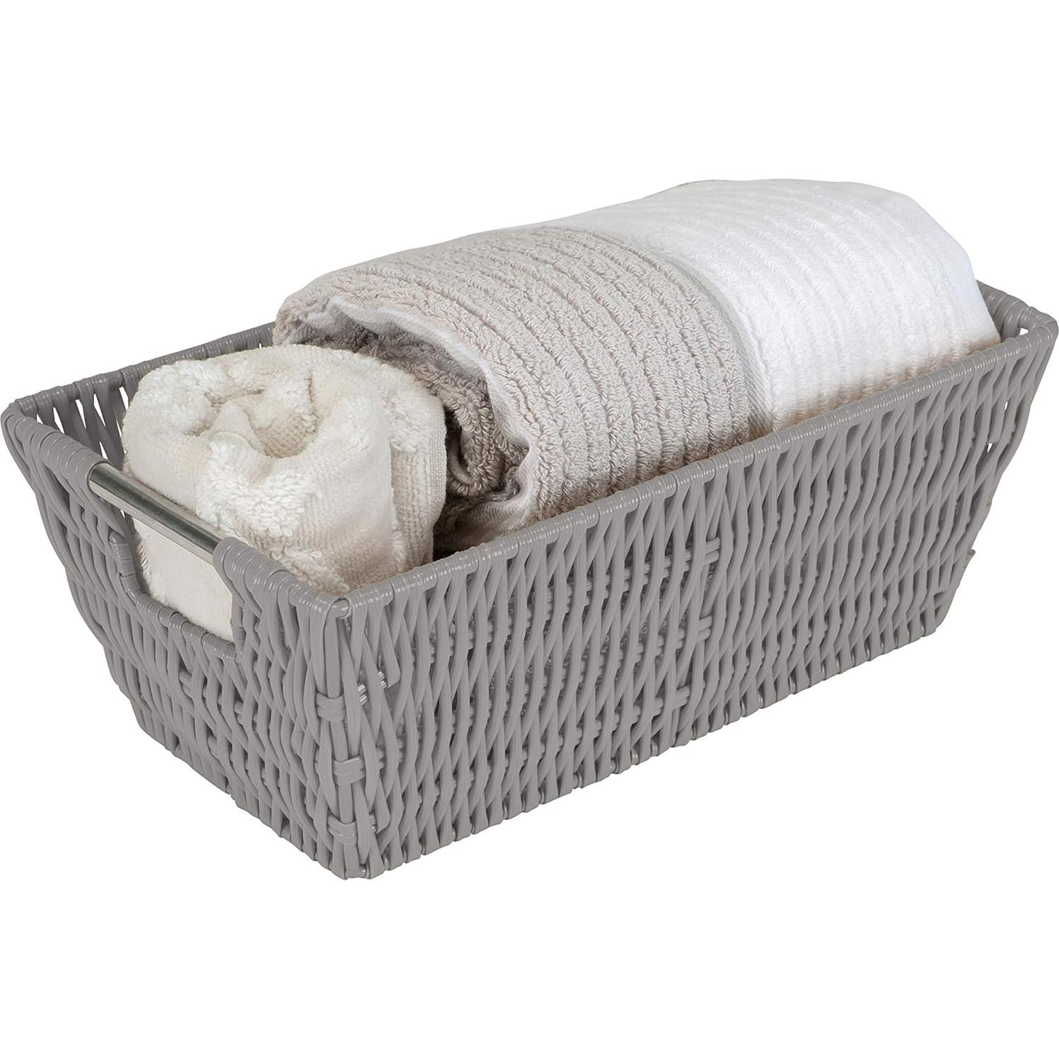 Canasta de Almacenamiento Tejida Simplificar 29.2x16.5x11.4cm Gris