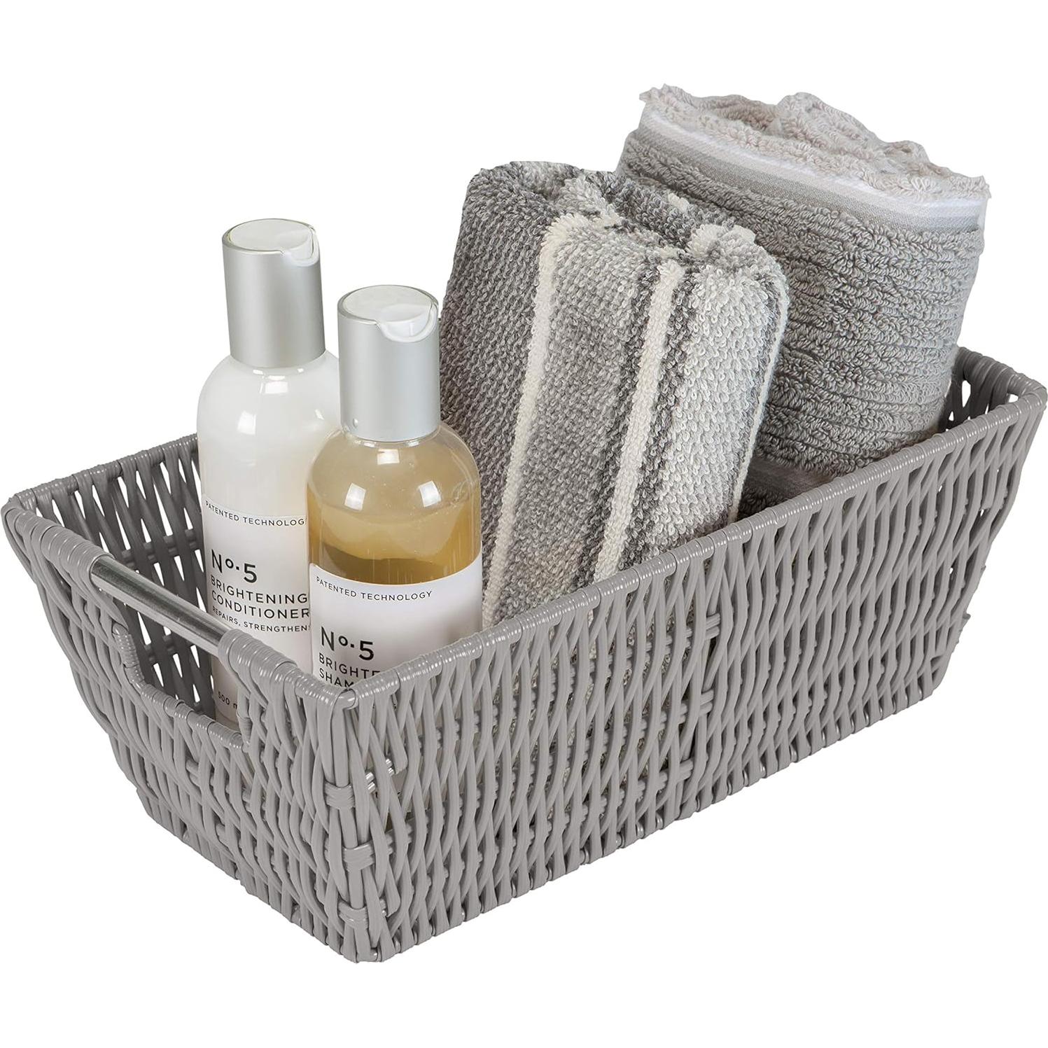 Canasta de Almacenamiento Tejida Simplificar 29.2x16.5x11.4cm Gris