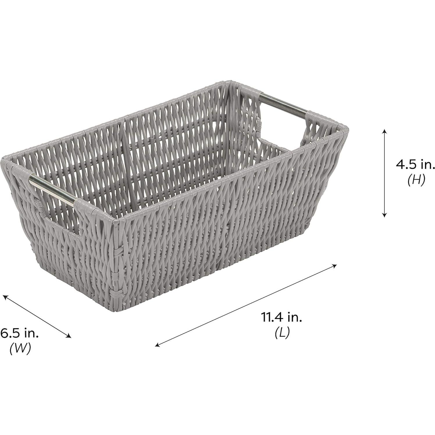 Canasta de Almacenamiento Tejida Simplificar 29.2x16.5x11.4cm Gris