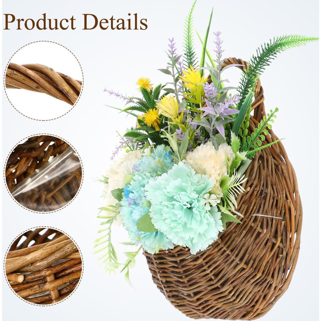 Cestas Colgantes de Mimbre Yardwe - 2 Piezas 31x27x12 cm