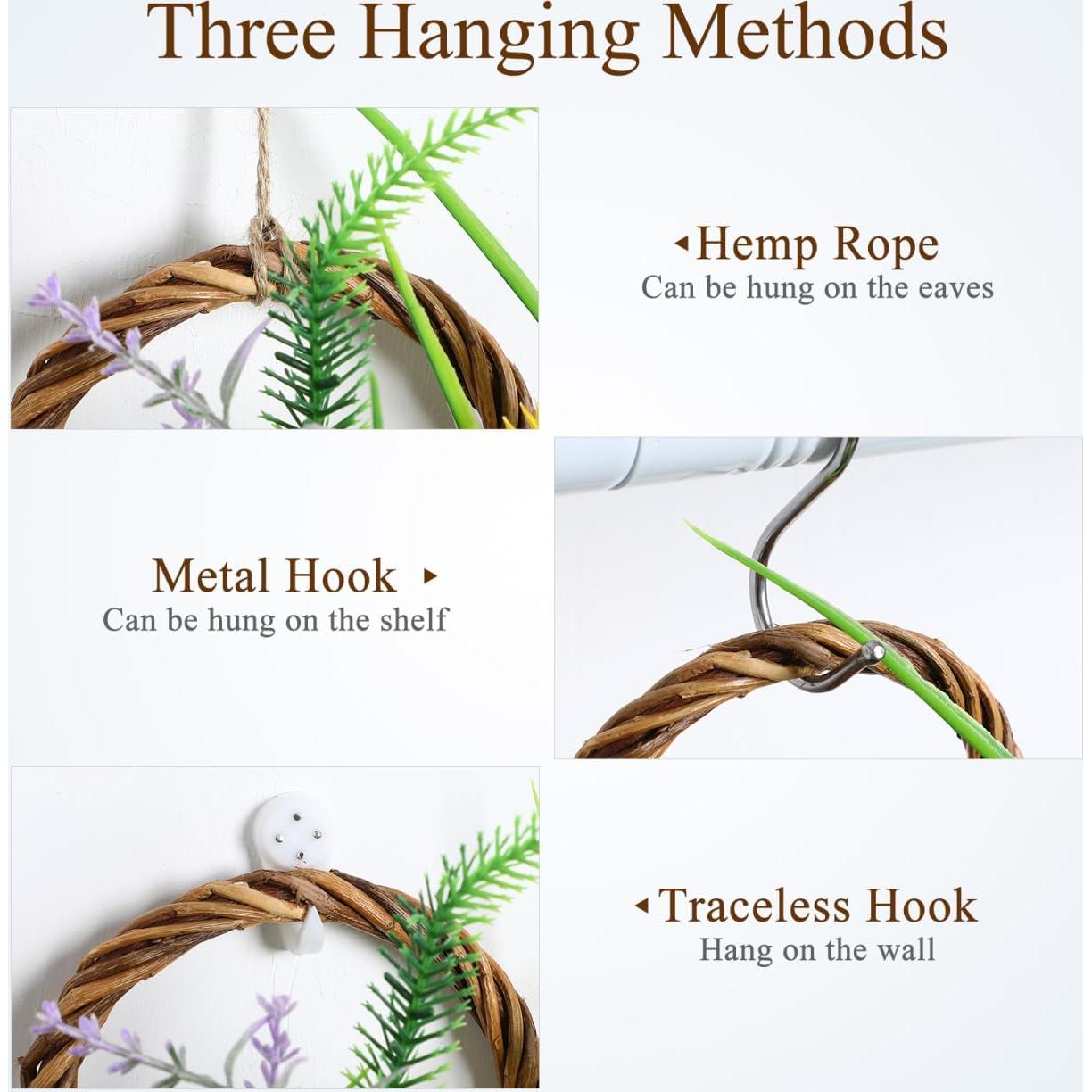 Cestas Colgantes de Mimbre Yardwe - 2 Piezas 31x27x12 cm