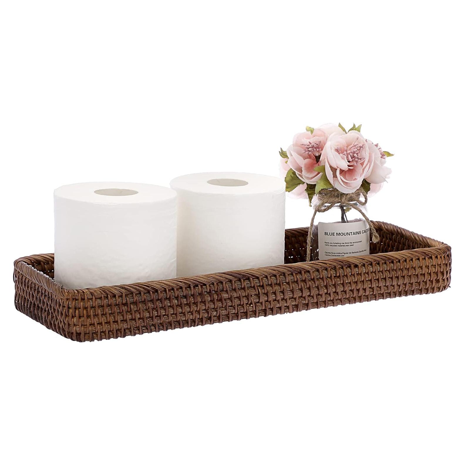 Bandeja de Baño Sumnacon de Ratán 41.5x15x4.7cm Marrón