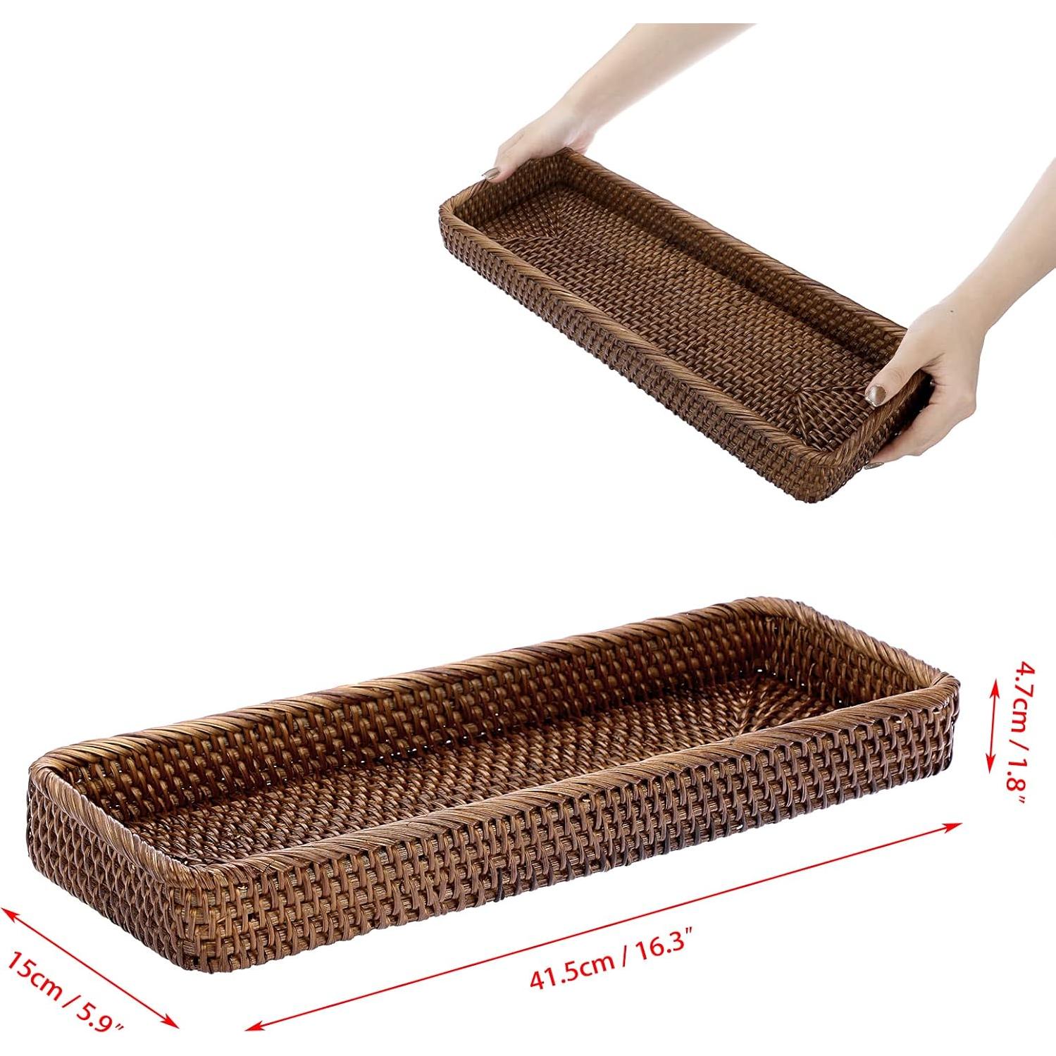 Bandeja de Baño Sumnacon de Ratán 41.5x15x4.7cm Marrón