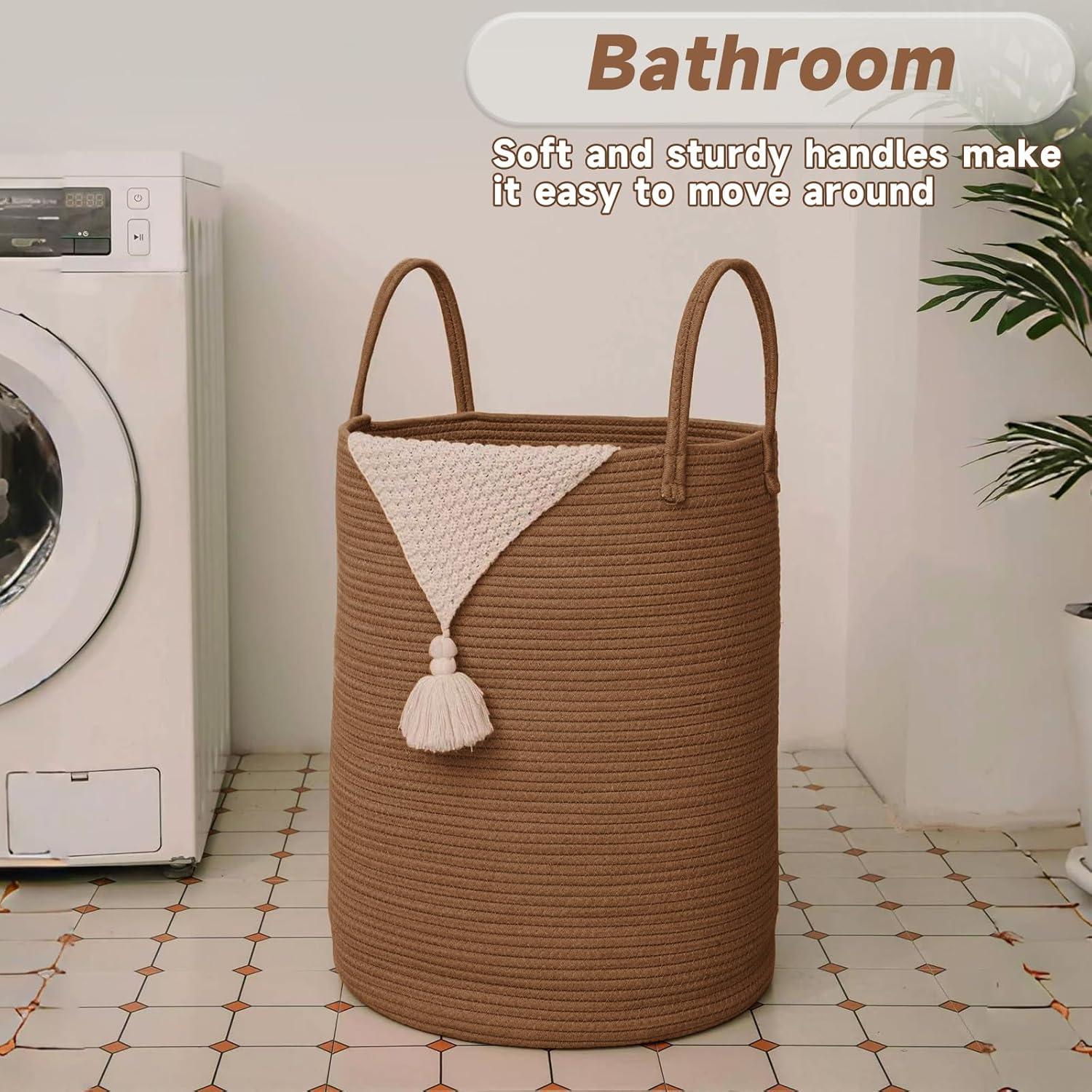 Cesta de lavandería grande 60L JMvicyroam yute dorado