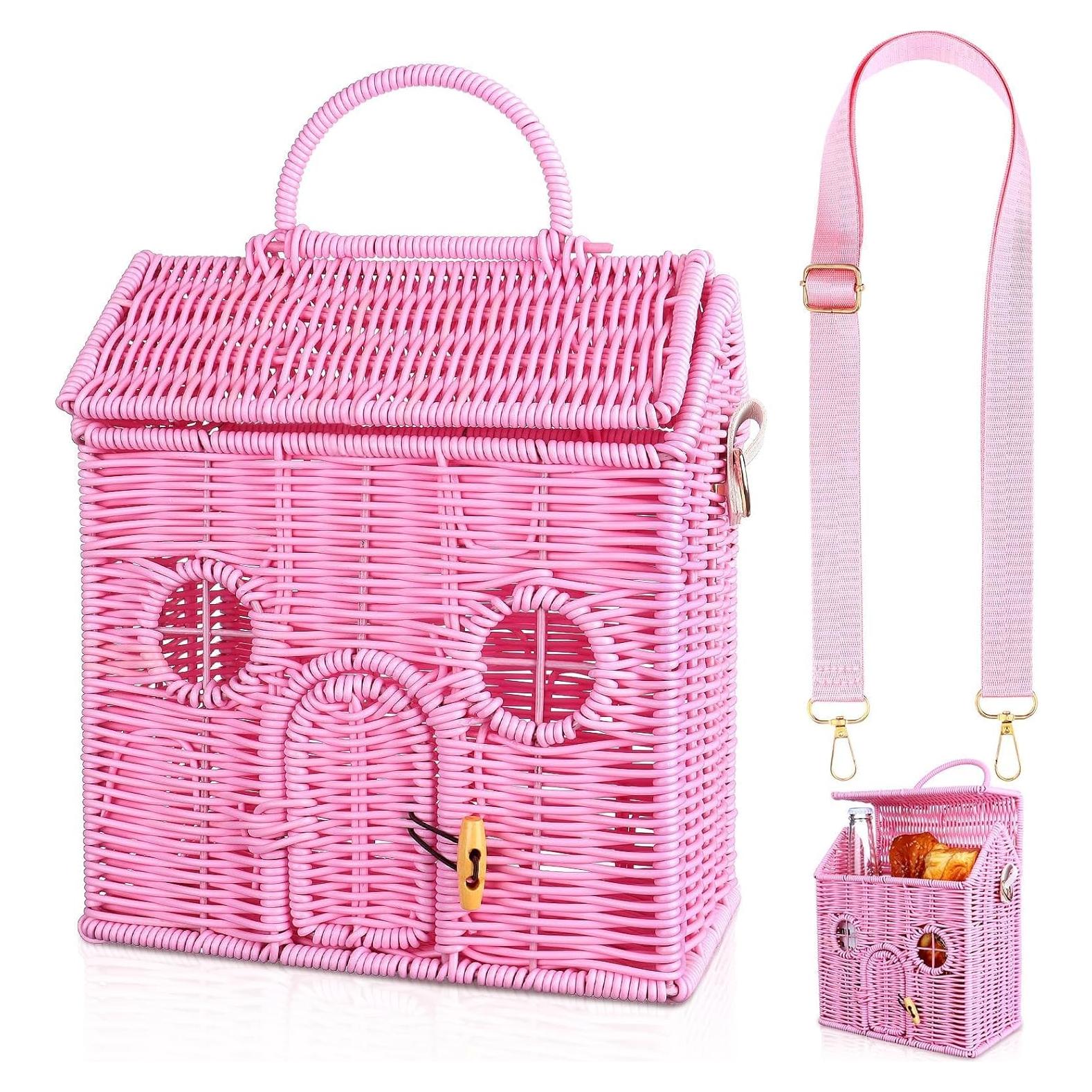 Bolsa de Hombro Casa de Muñecas Easywiny Rosa 24x21x12cm
