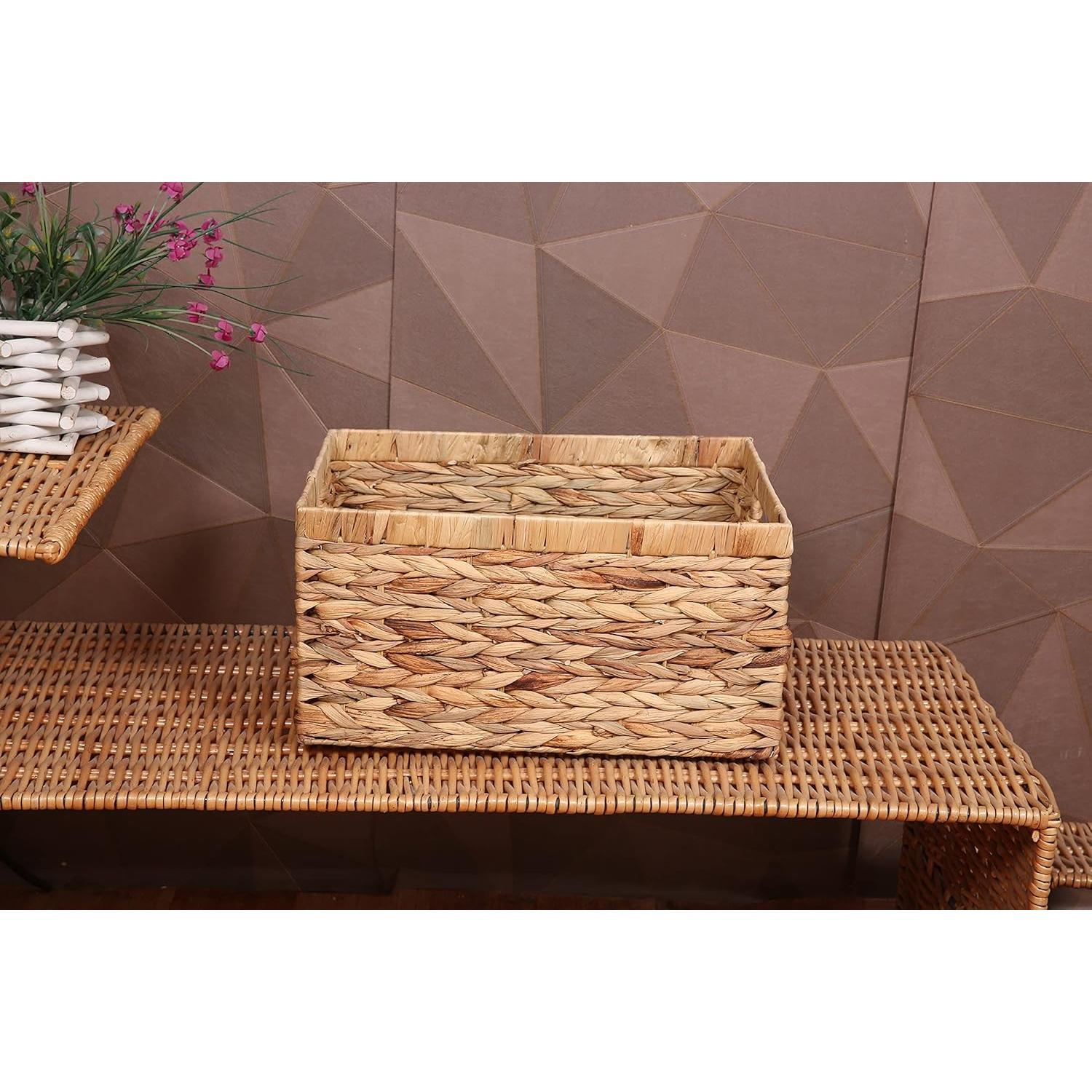 Cesta de Almacenamiento Rectangular SHCMSADO Juncos 38.4x28cm