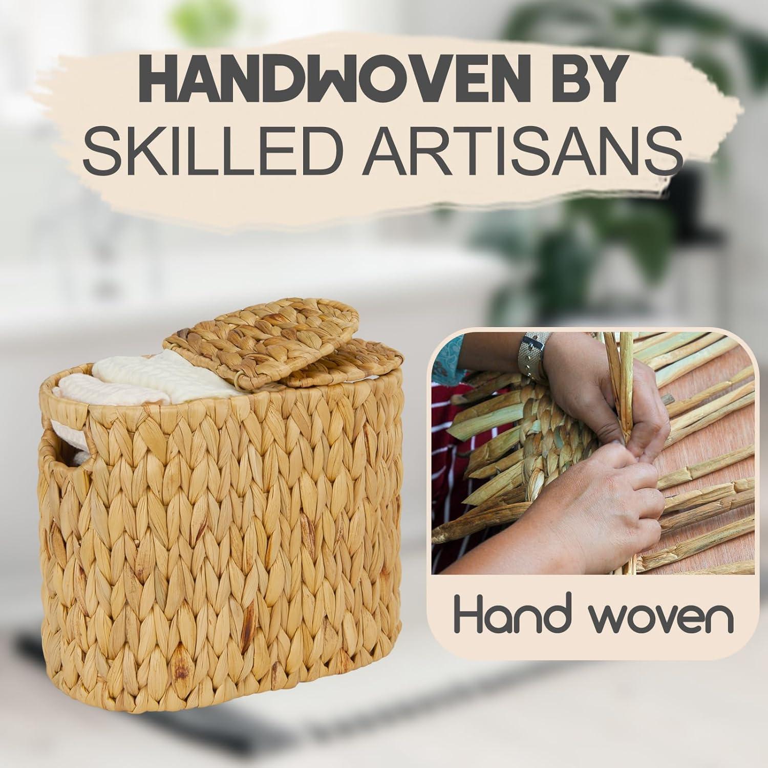 Cesta de Papel Higiénico ELONG HOME Natural para 4 Rollos