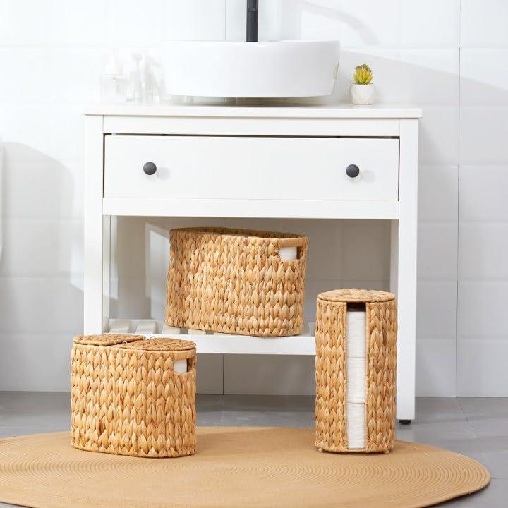 Cesta de Papel Higiénico ELONG HOME Natural para 4 Rollos