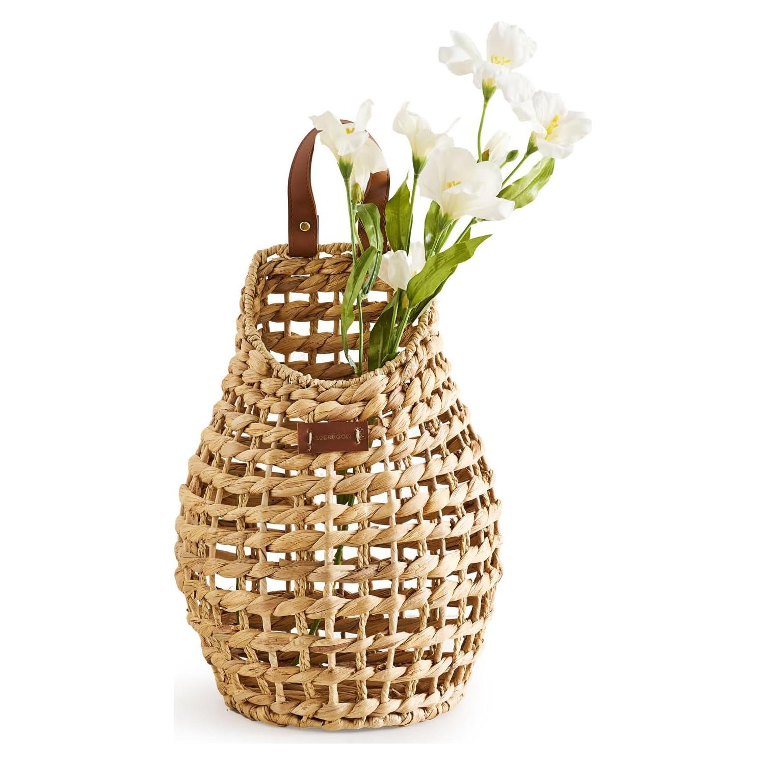 Cesta Colgante LGENHOOM de Juncos de Agua 32.9x28x17 cm