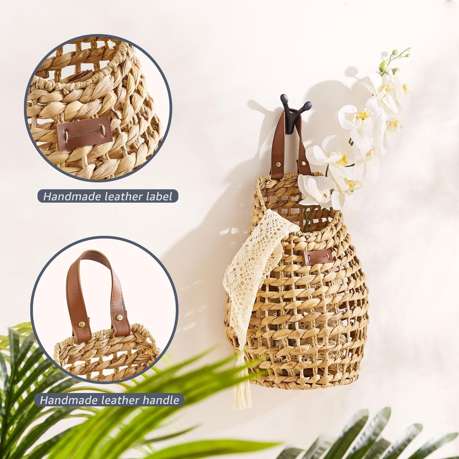 Cesta Colgante LGENHOOM de Juncos de Agua 32.9x28x17 cm