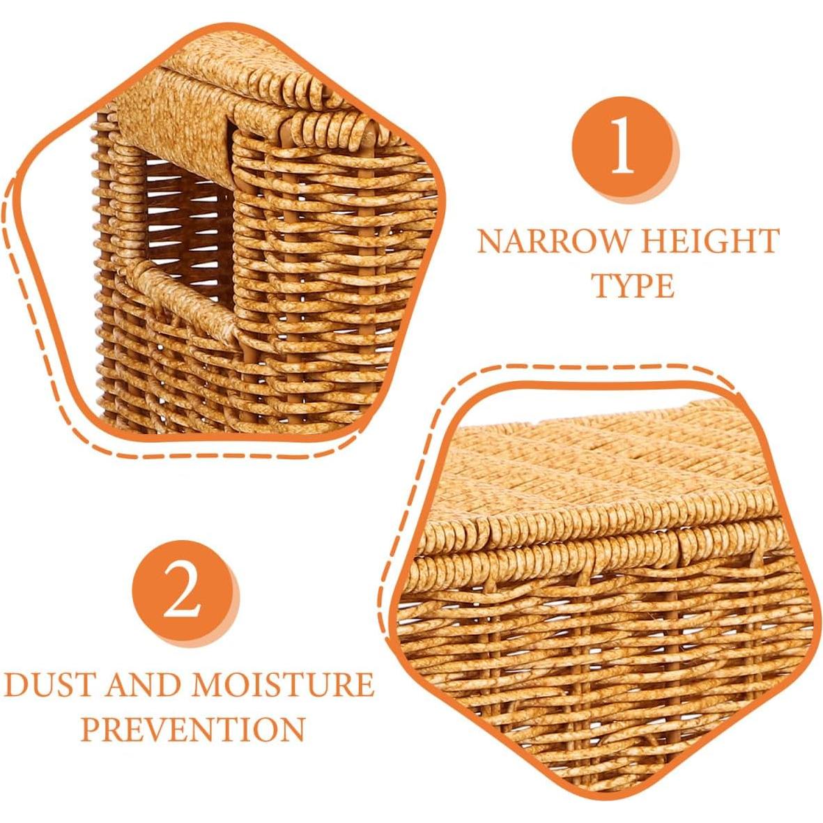 Cesta de Revistas UPKOCH de Plástico Tejida con Tapa 37.8x15x26.9cm