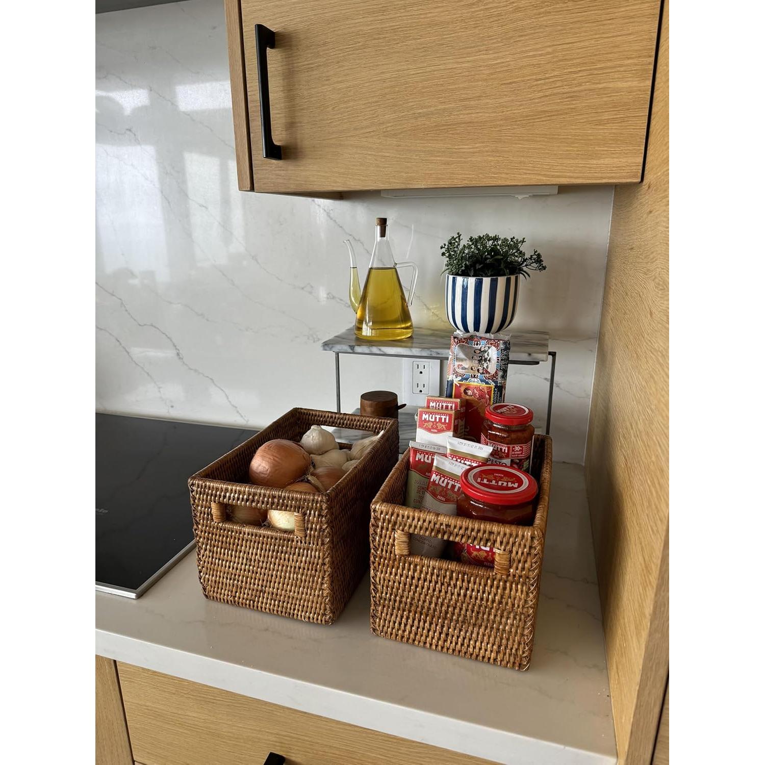 Canasta de Almacenamiento KOUBOO Rattan Miel 25.4x16.5 cm