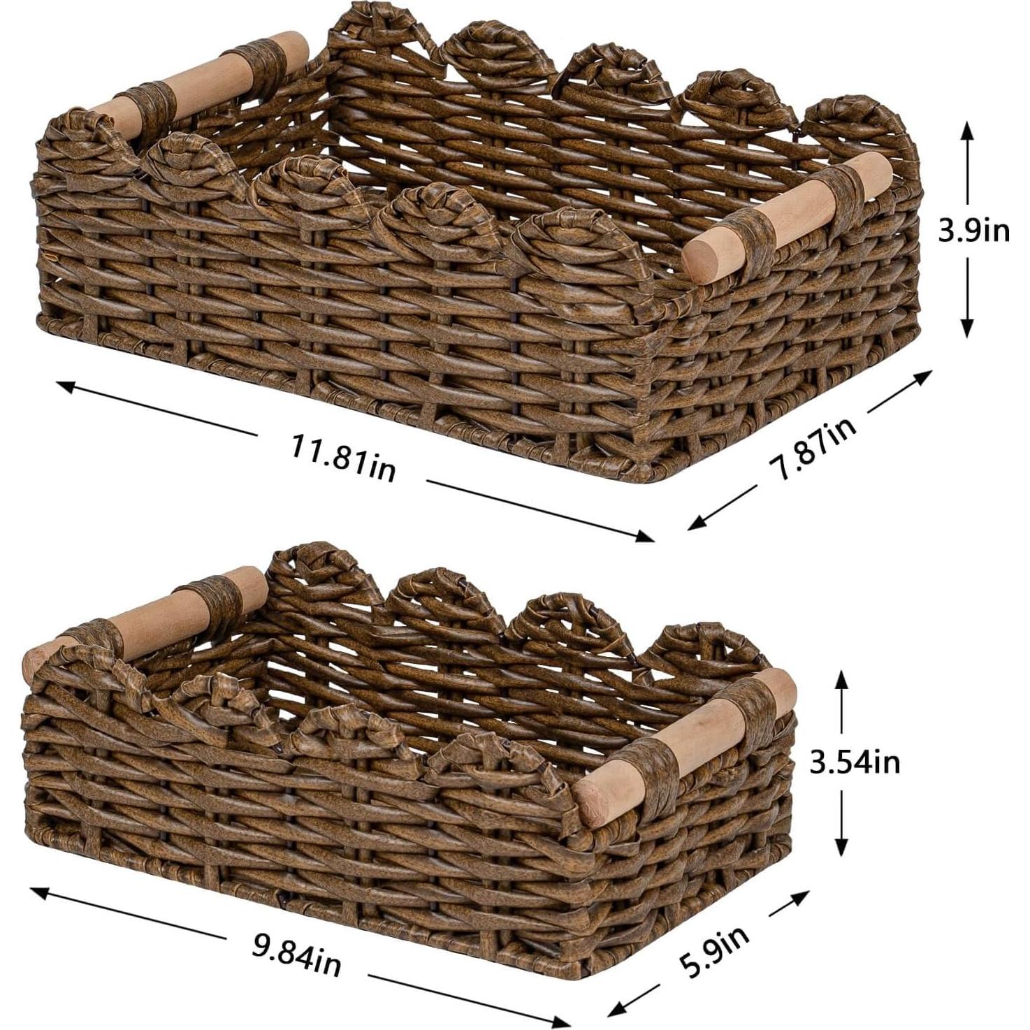Cestas Flotantes de Mimbre PP CubesLand - 2 Unidades, 30x20x10 cm