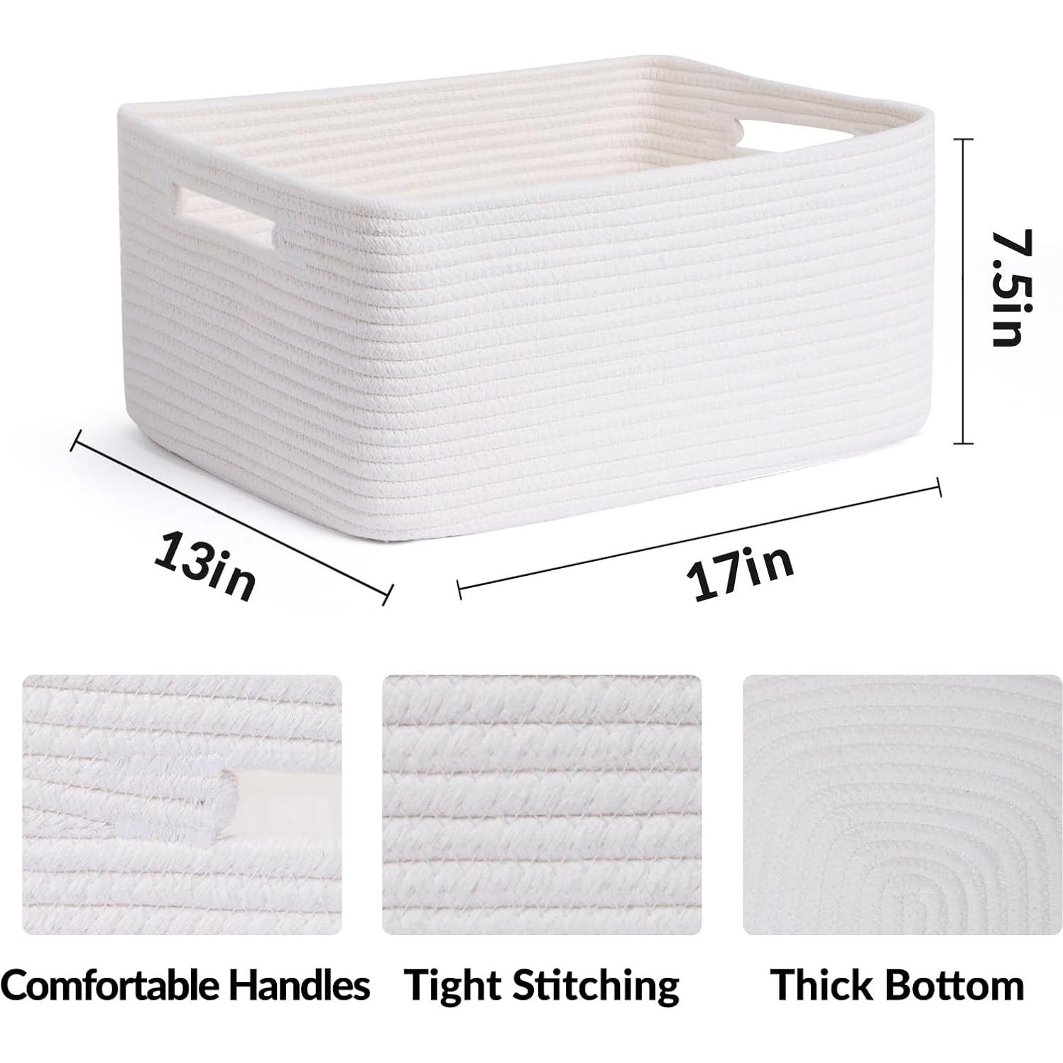 Cestas de Almacenamiento MiniArk 3 Piezas 43x33x19 cm Blanco Roto