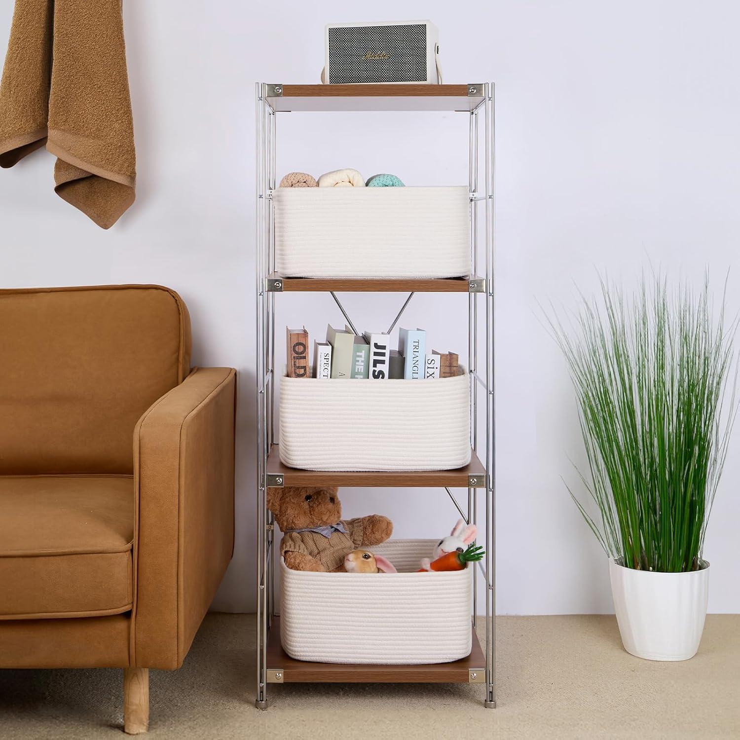 Cestas de Almacenamiento MiniArk 3 Piezas 43x33x19 cm Blanco Roto