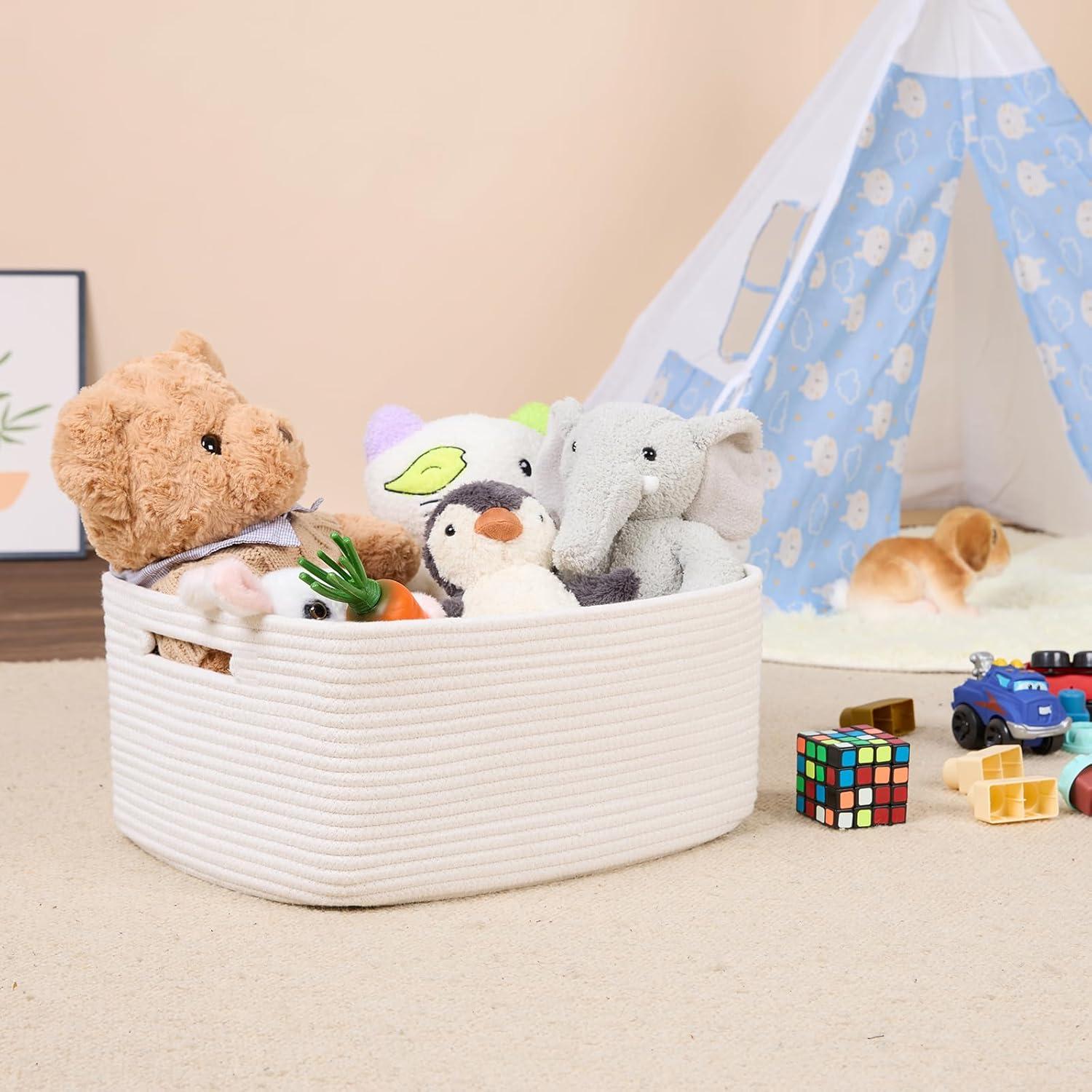 Cestas de Almacenamiento MiniArk 3 Piezas 43x33x19 cm Blanco Roto